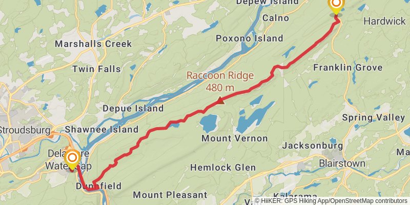 Appalachian Trail stage 129 Map