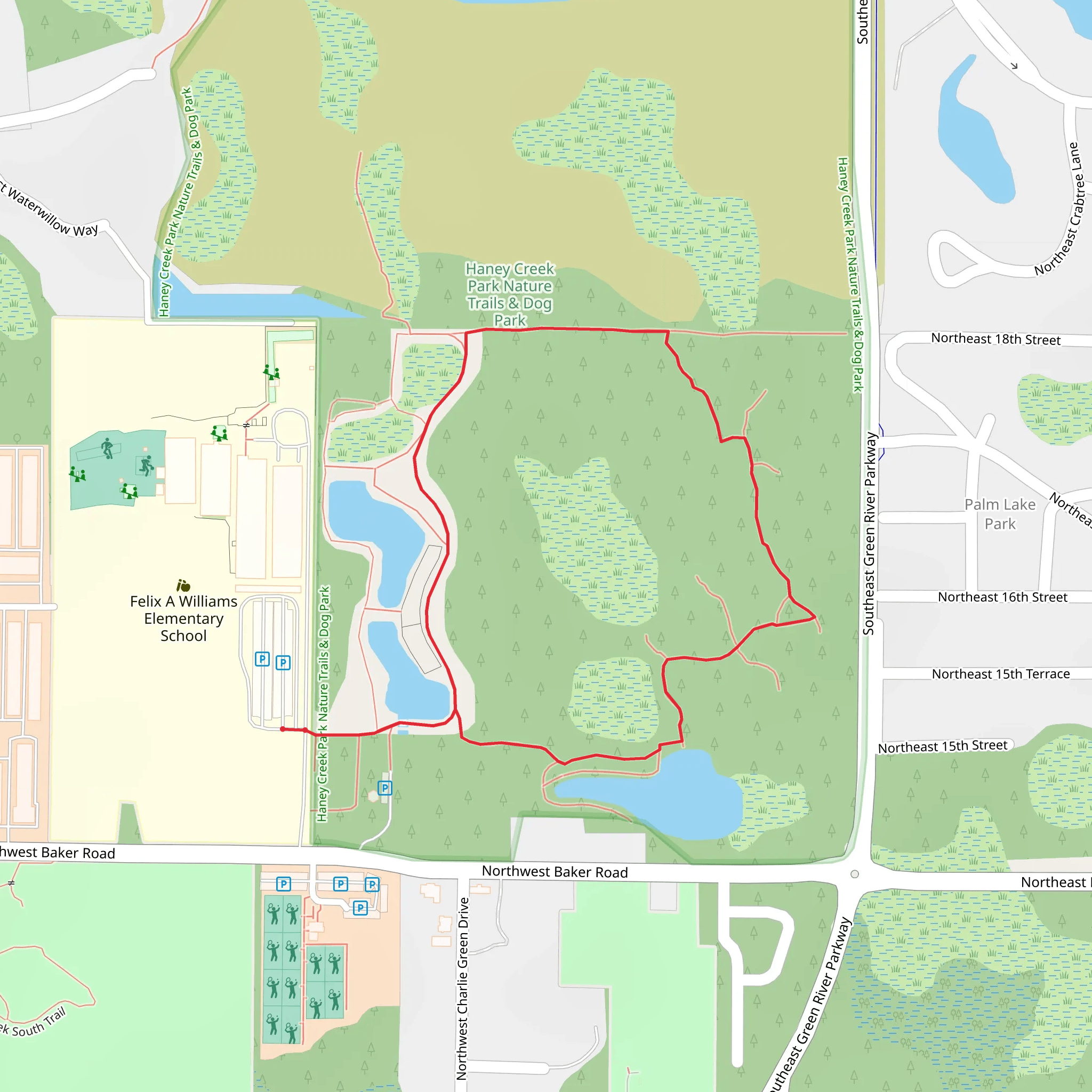 Haney Creek Park Loop mobile static map