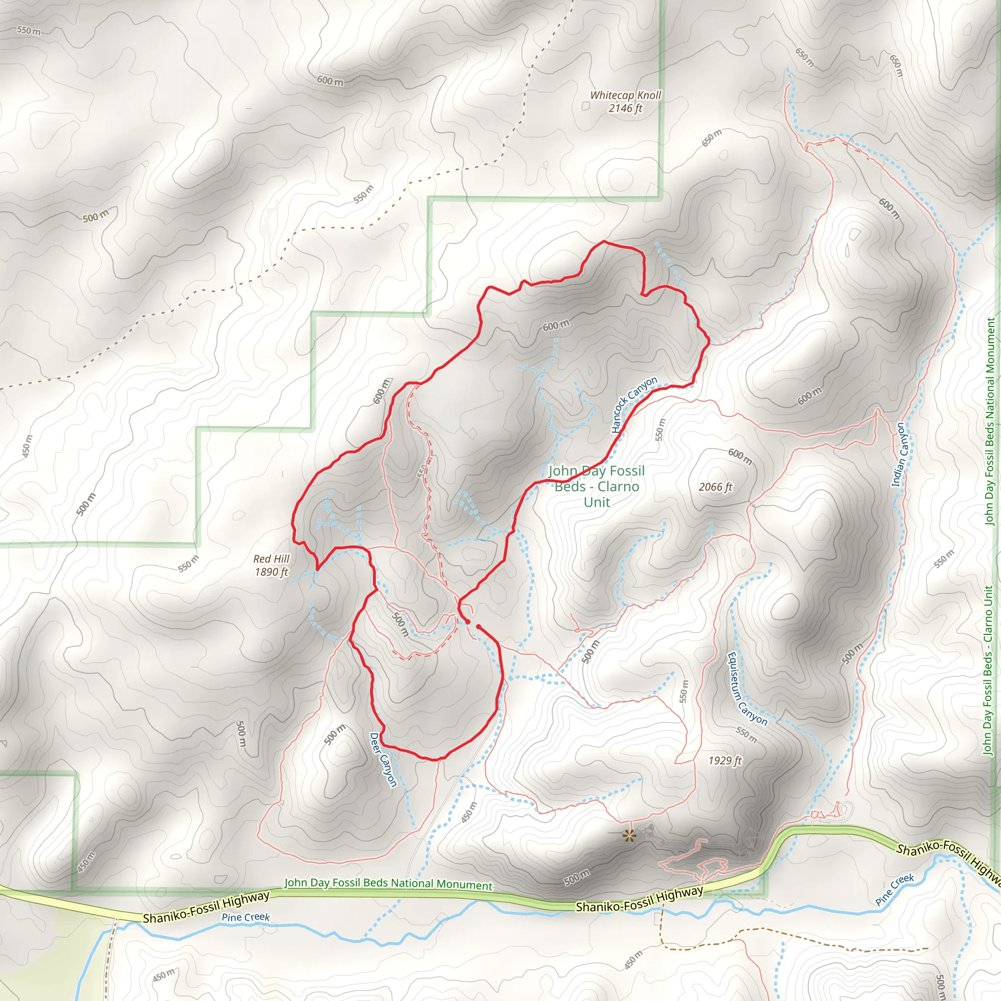 Deer Canyon and Geo Loop Trail mobile static map