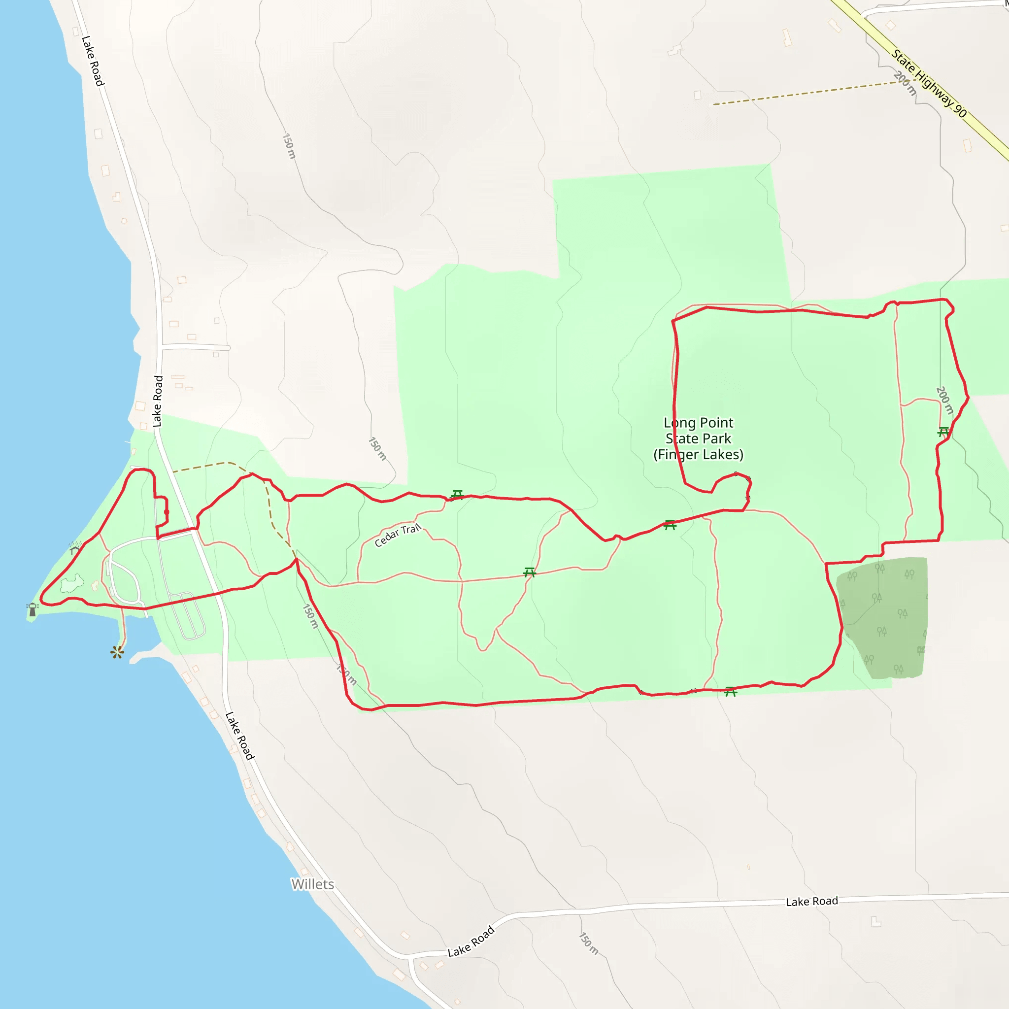Long Point State Park Loop mobile static map
