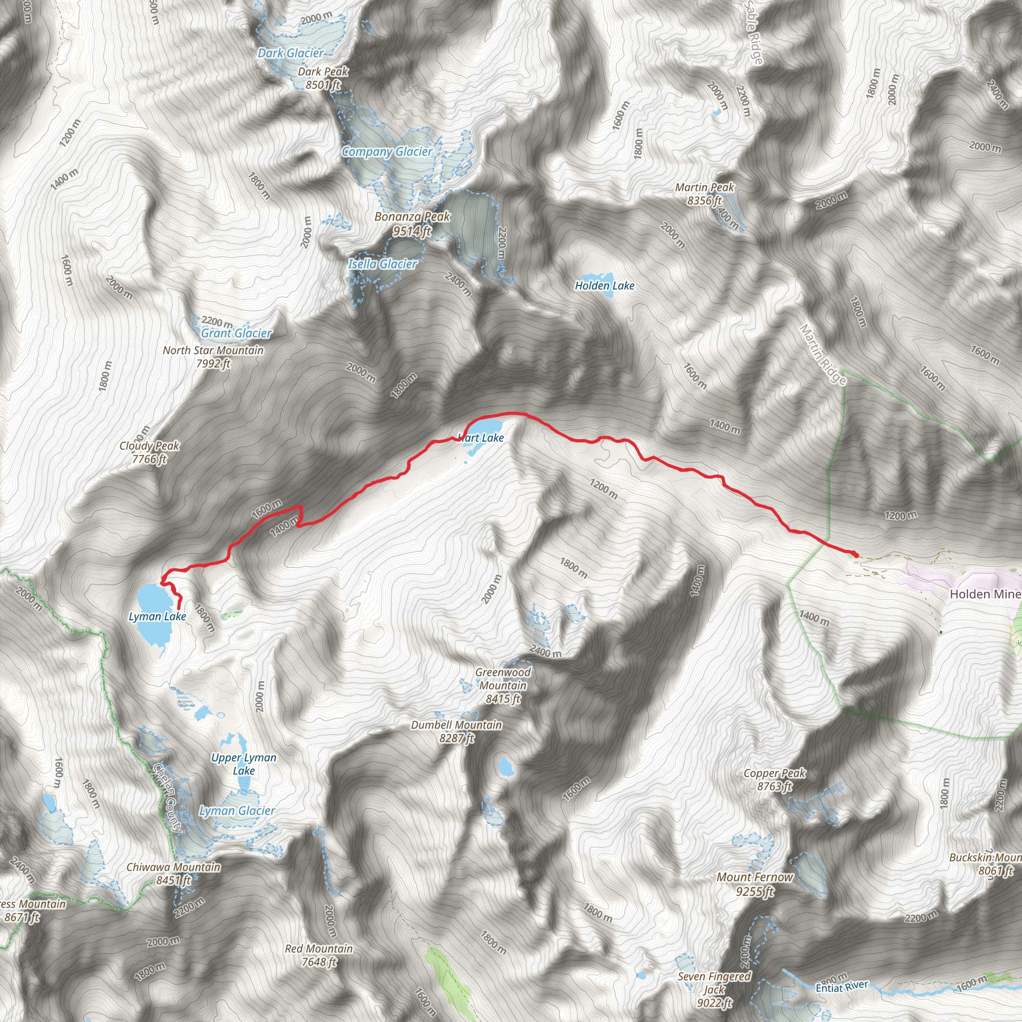 Hart and Lyman Lake Trail mobile static map