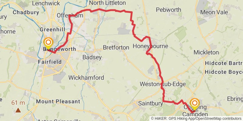 Wye to the Thames - Hereford to Oxford stage 6 Map