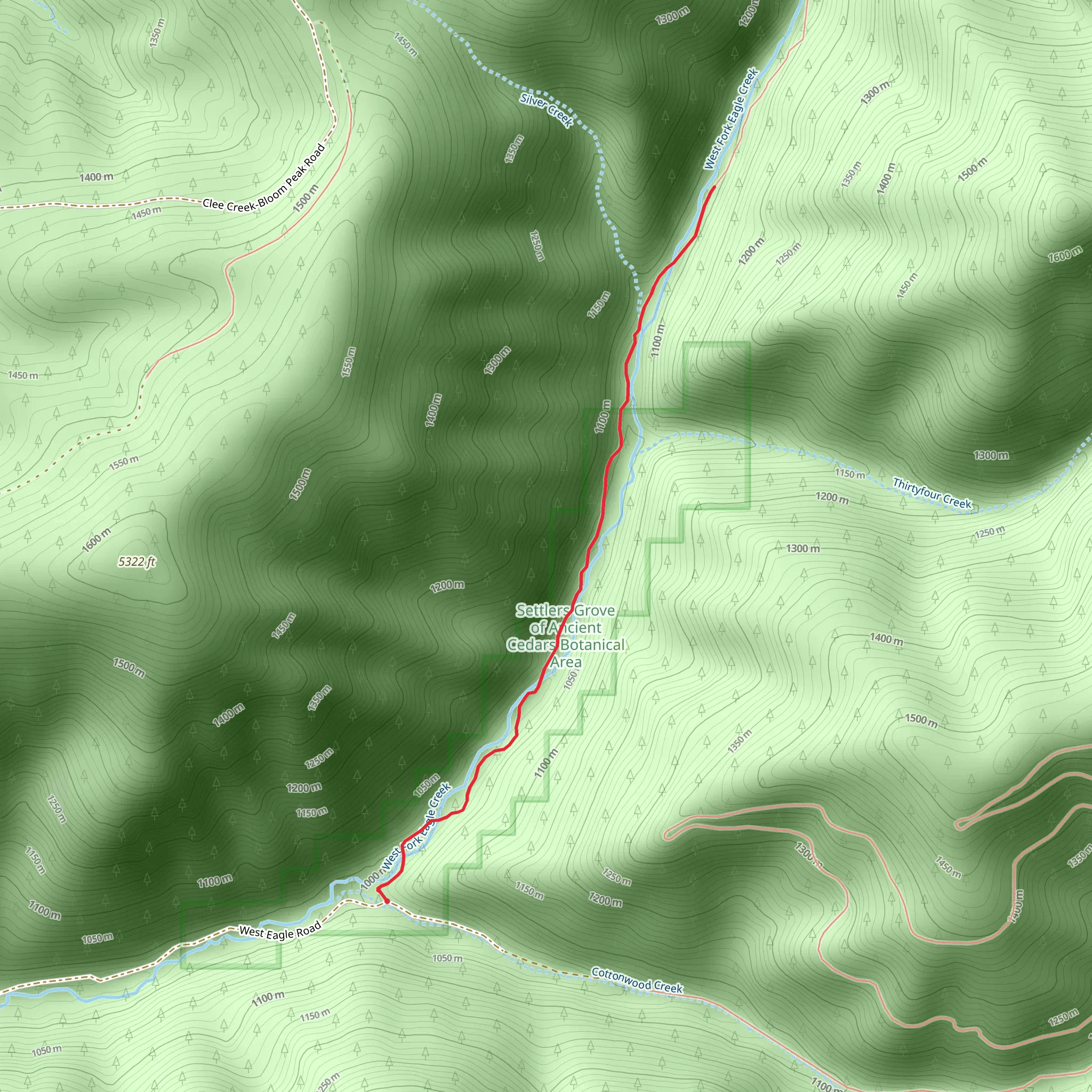 Settler's Grove Interpretive Trail mobile static map