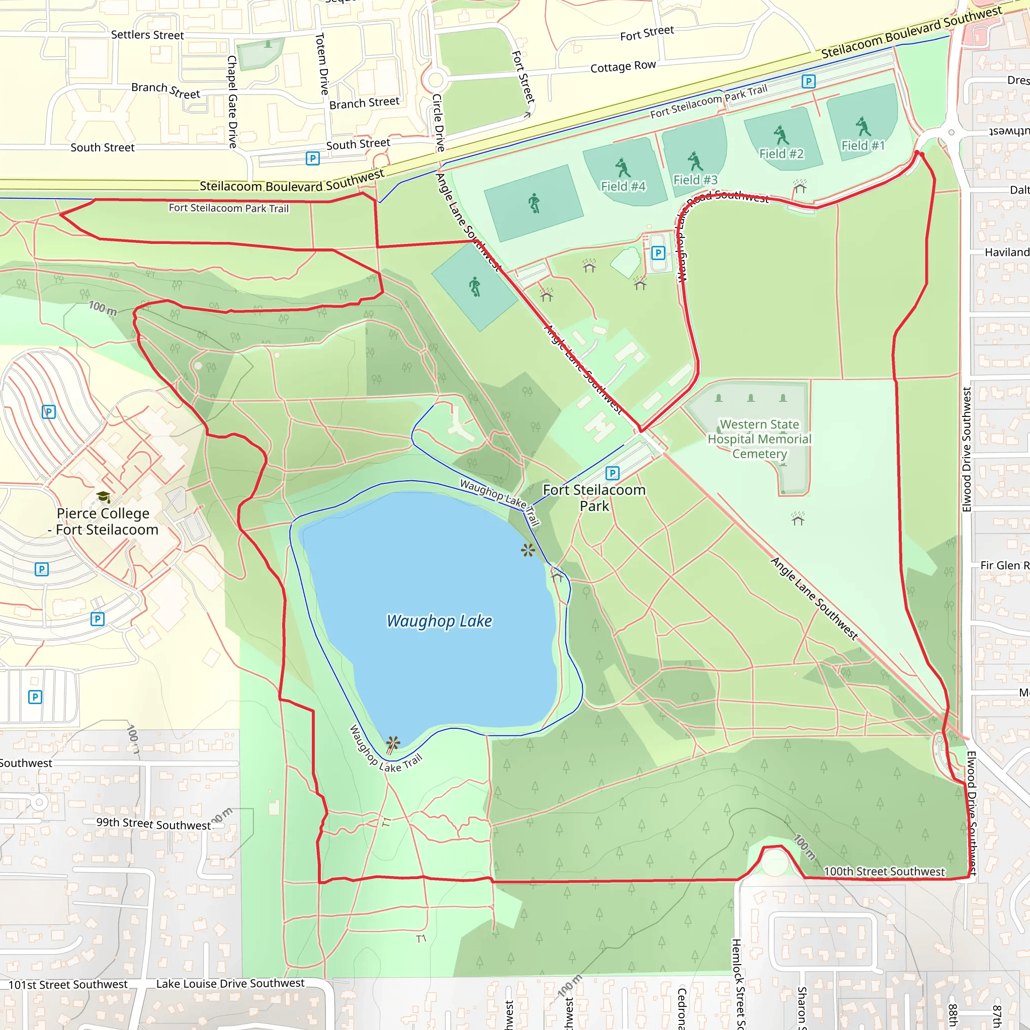Waughop Lake Big Loop mobile static map