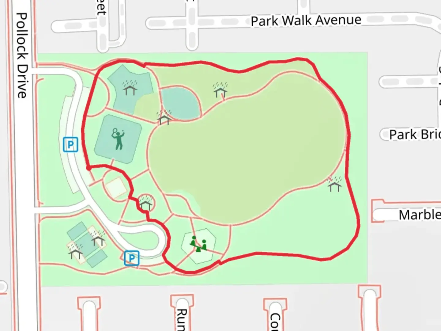 An image depicting the trail Duck Creek Park Loop and its surrounding area.
