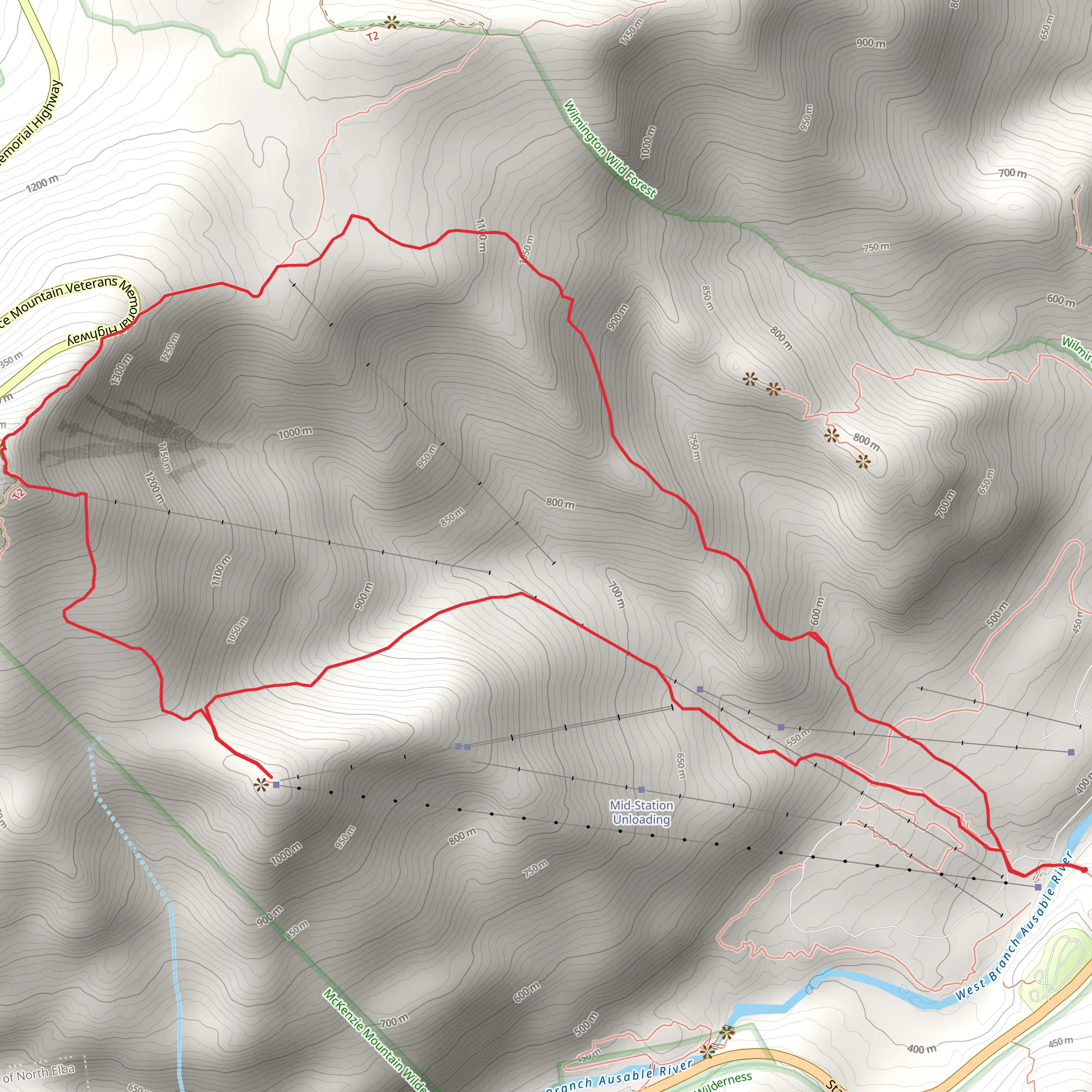 Whiteface Mountain and Little Whiteface Mountain Loop mobile static map