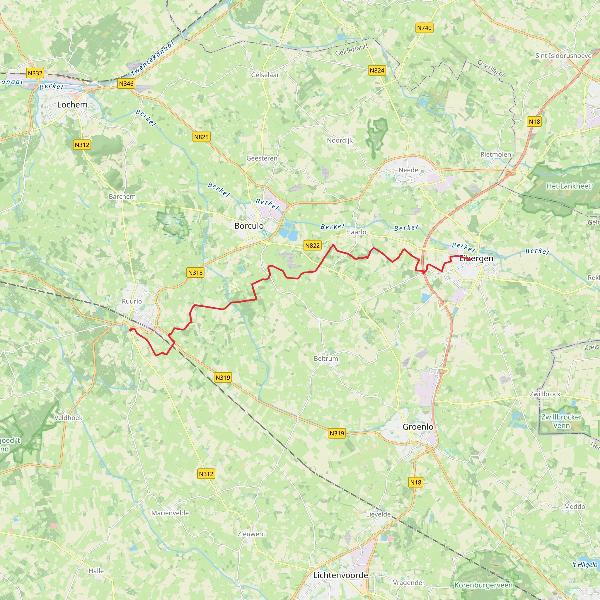 Eibergen to Kasteel Ruurlo via Armhuis mobile static map