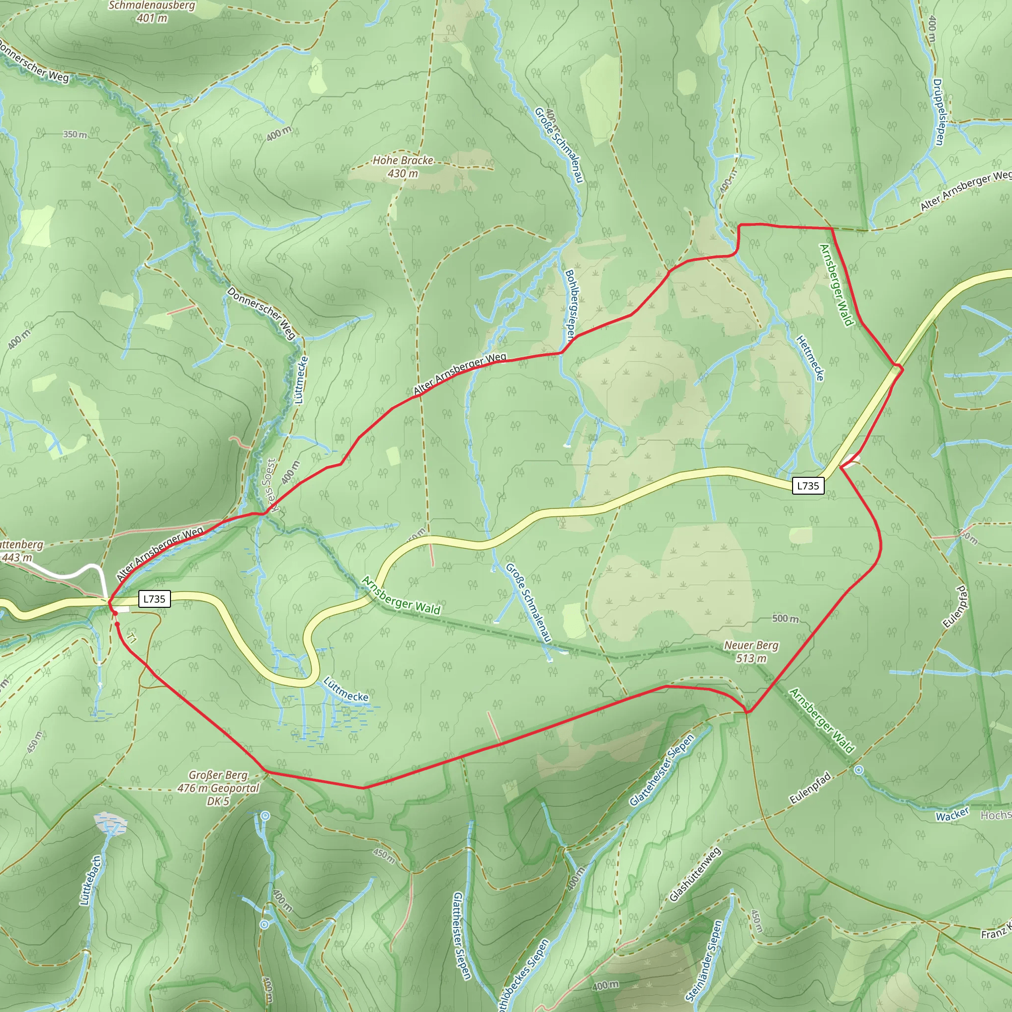Plackweg and Fahne Hagensberg A5 mobile static map