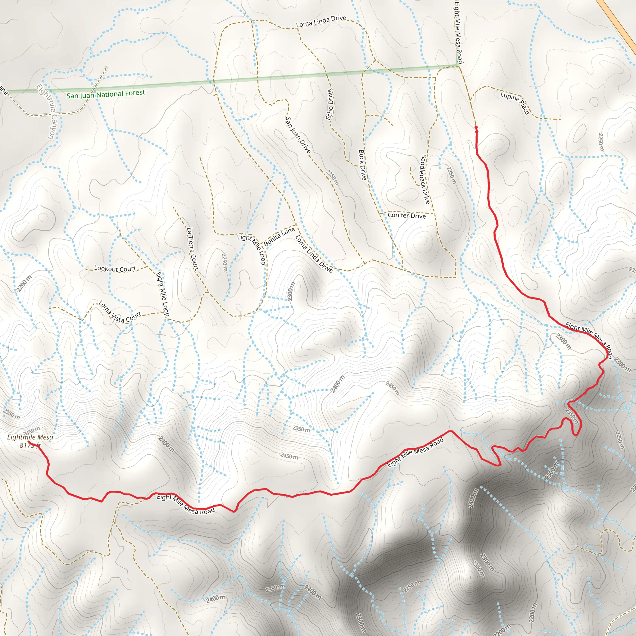 Eightmile Mesa via Eight Mile Mesa Road mobile static map