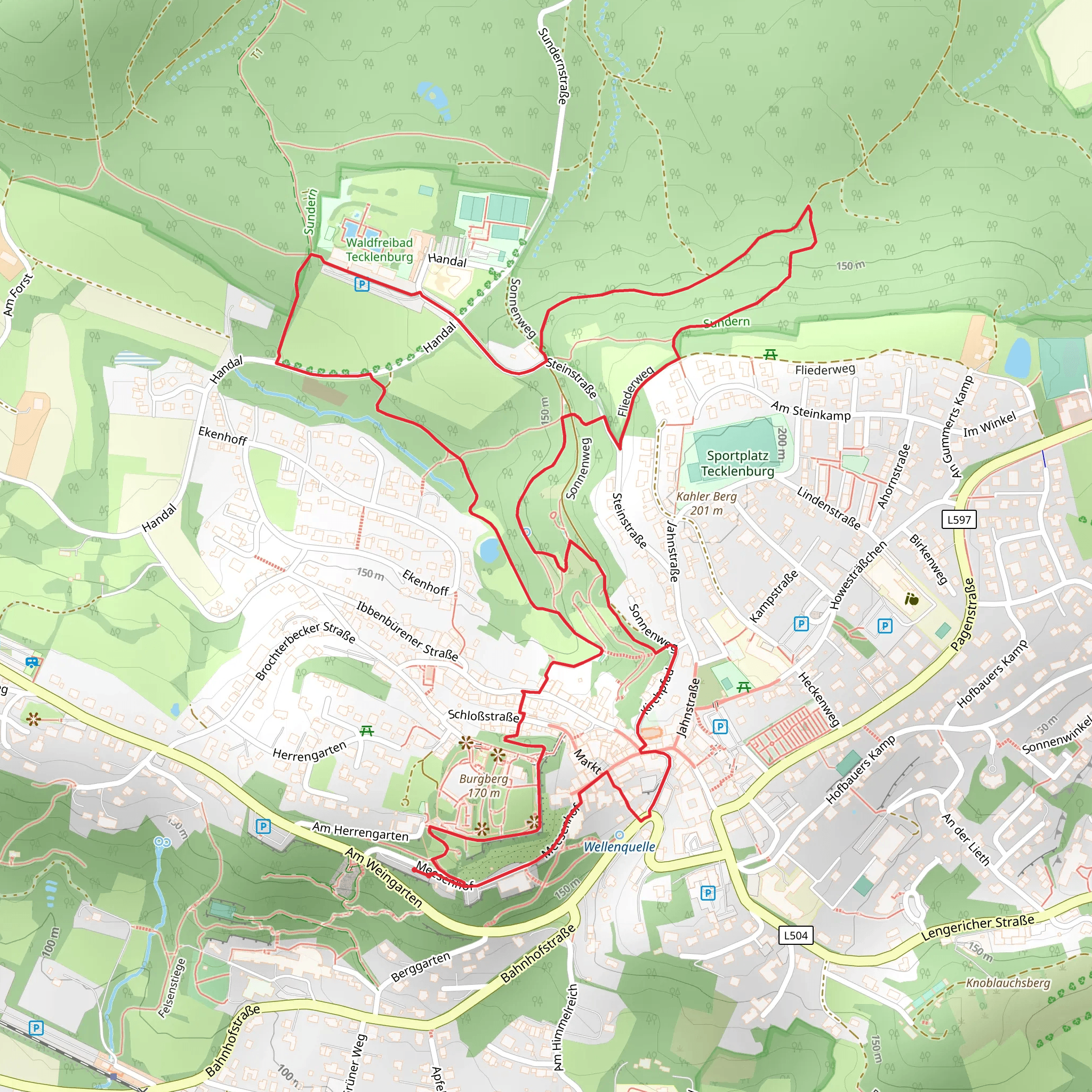 Hexenpfad and Rheine Linen Loop mobile static map
