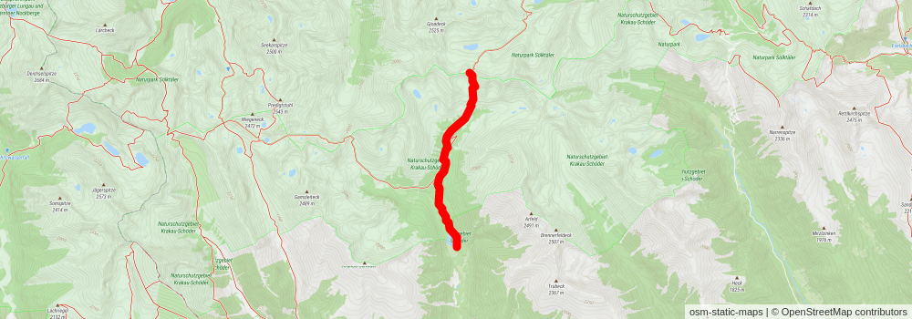 Via the Hohensee to the Schimpelscharte and Etrachsee stage 2 Map
