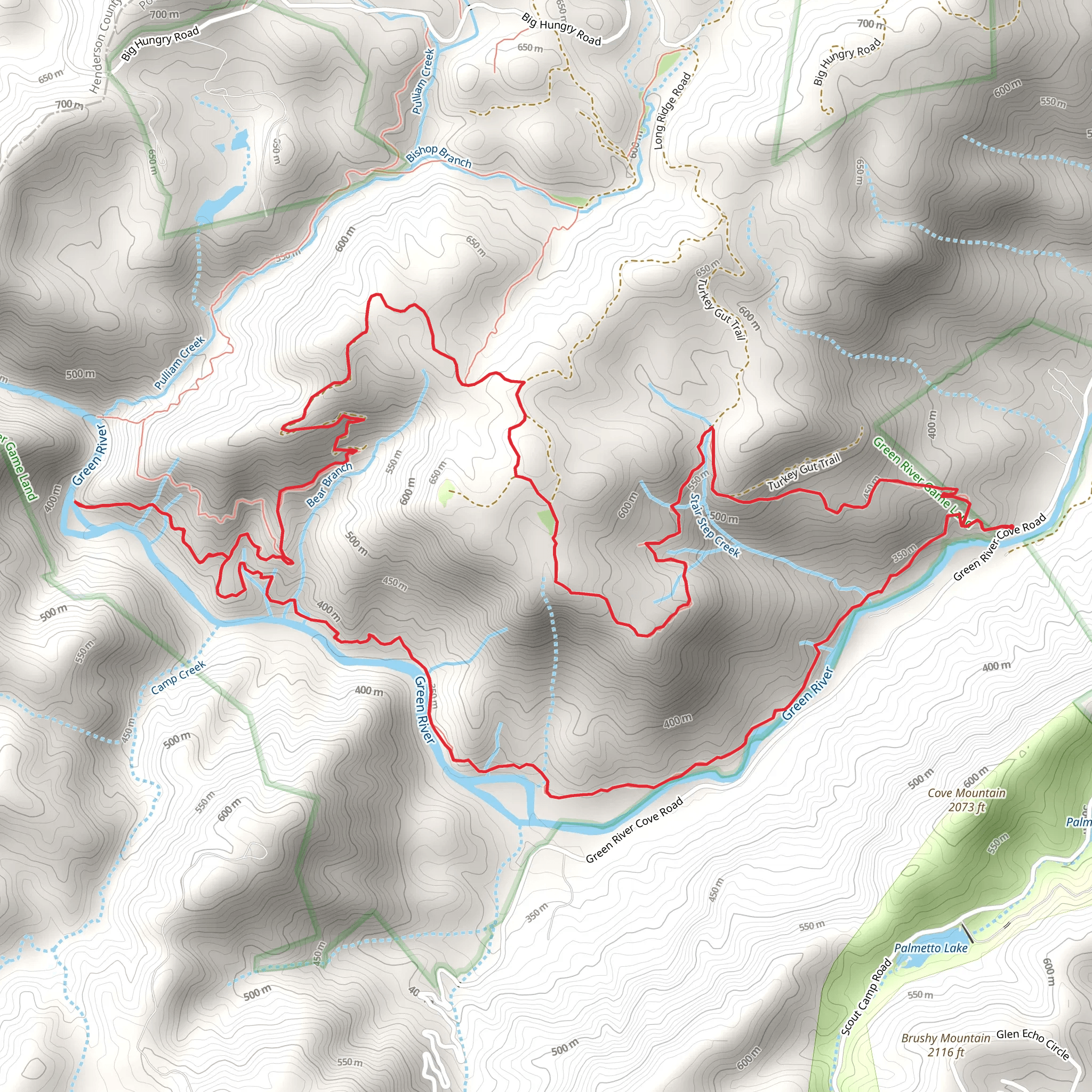 Bluff and Green River Cove Loop Trail mobile static map