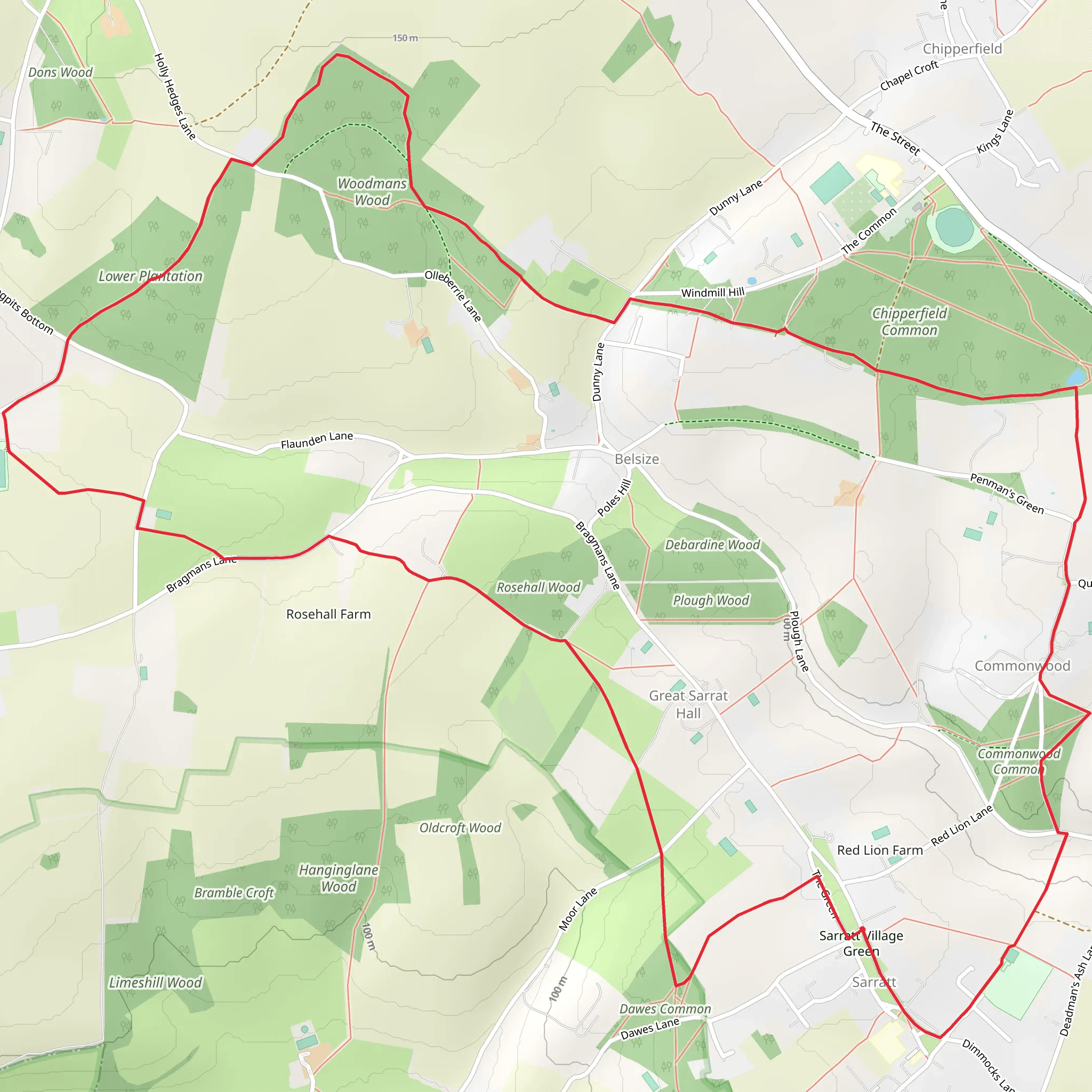 Sarratt and Flaunden Loop mobile static map