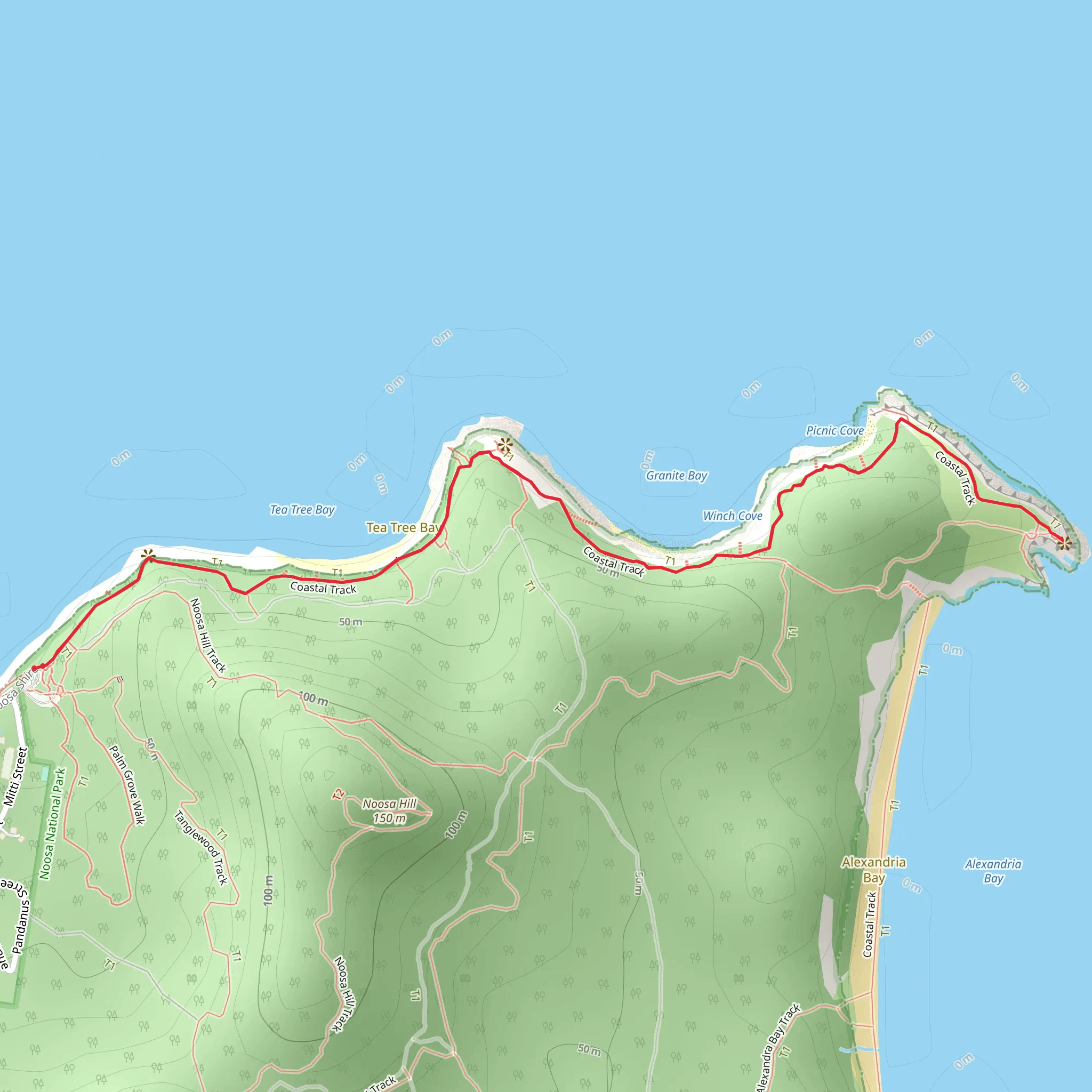 Coastal Track to Hells Gate Track mobile static map