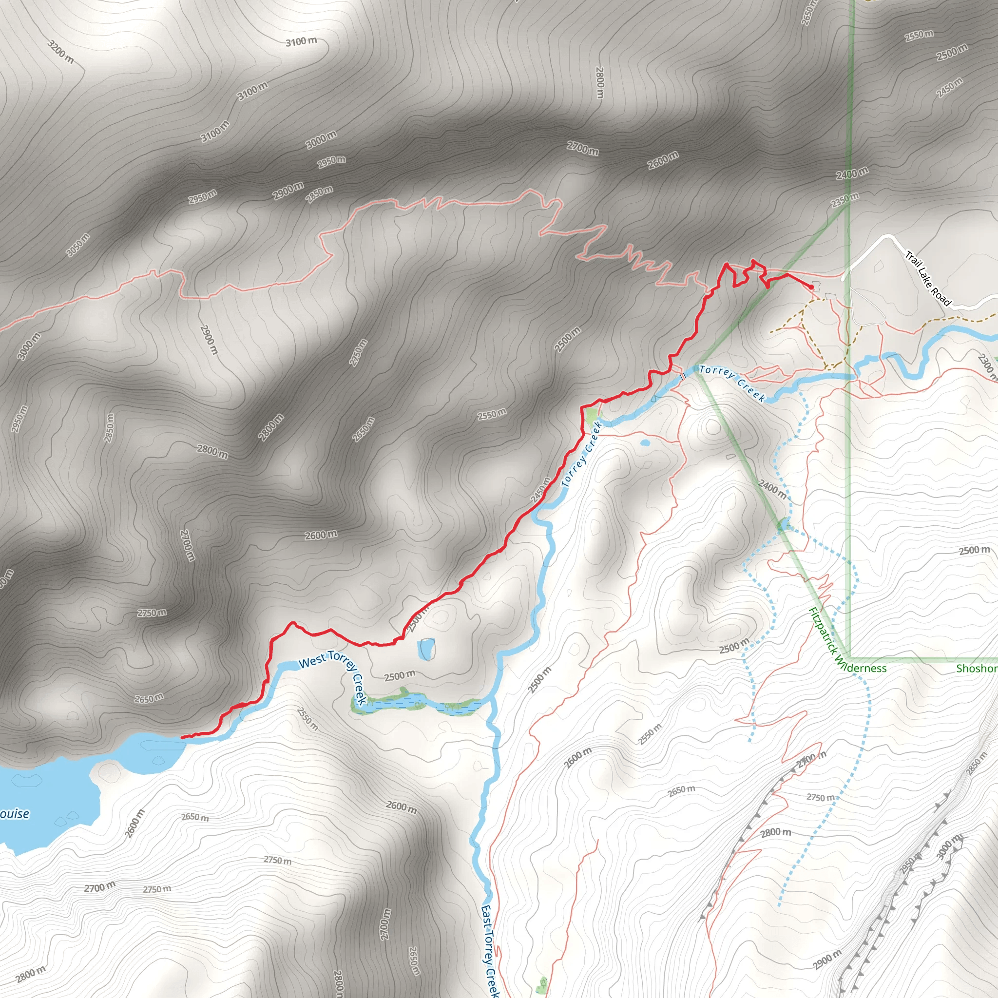 Lake Louise via Glacier Trail mobile static map