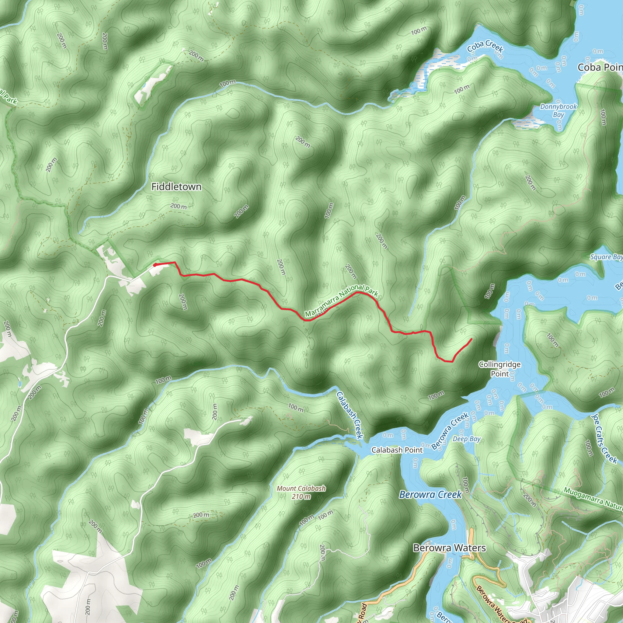 Coba Ridge to Collingridge Point Track mobile static map