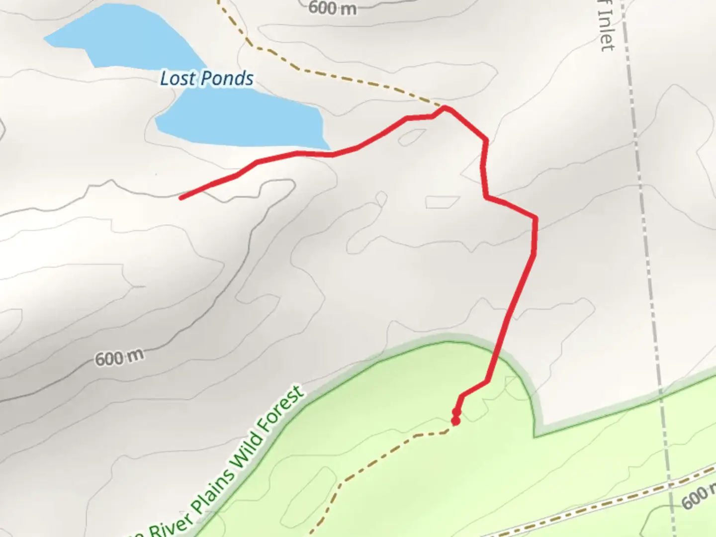 An image depicting the trail Lost Ponds and its surrounding area.
