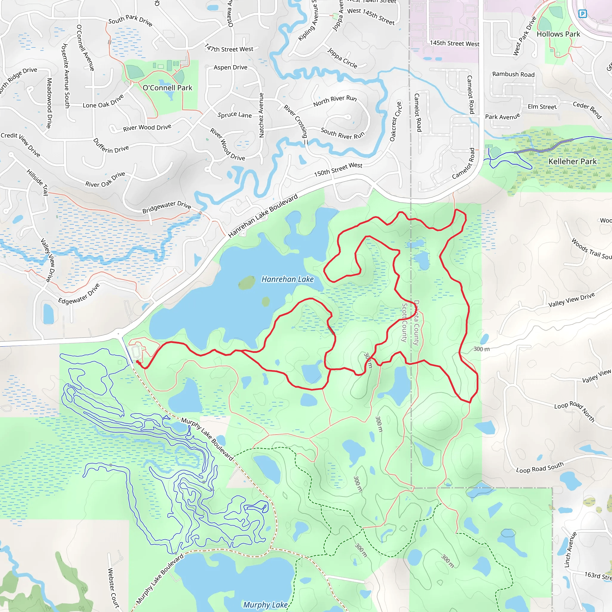 Hanrehan Lake Shore Loop - East mobile static map