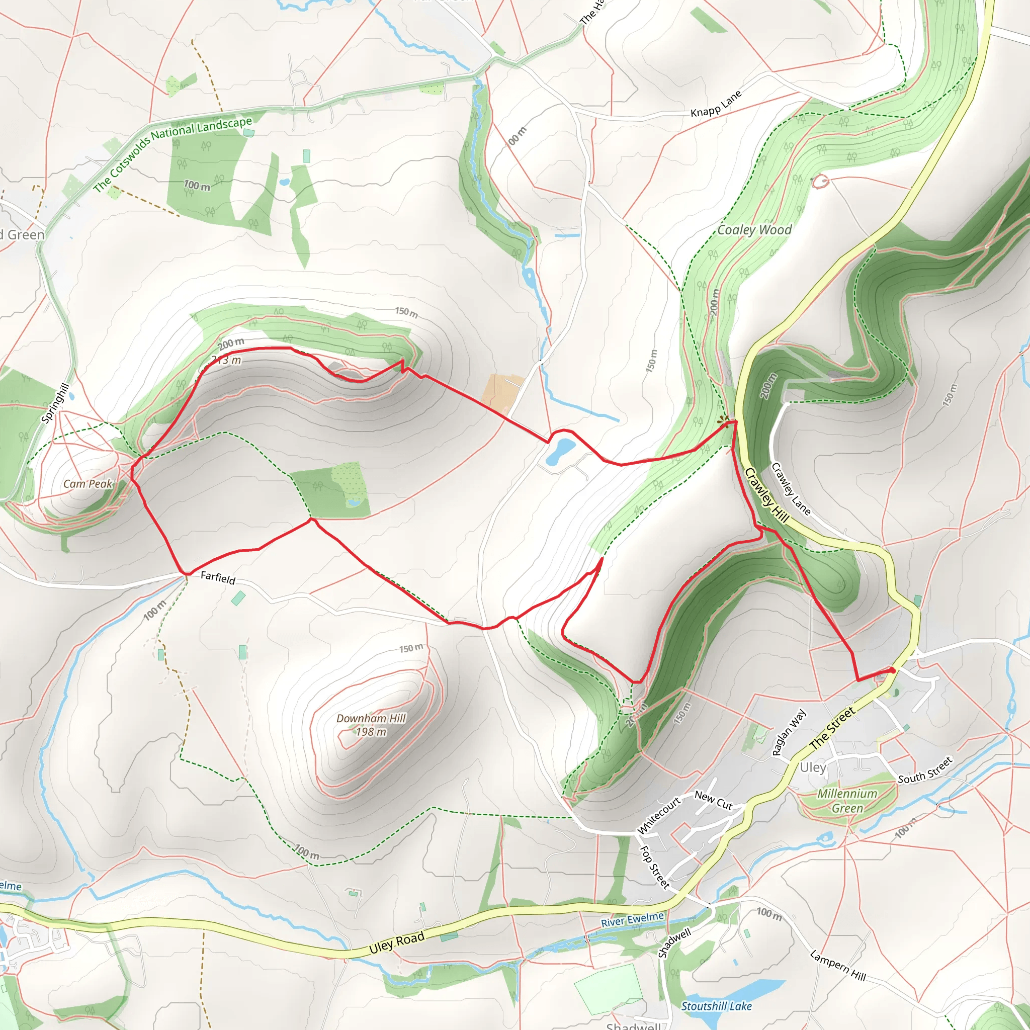 Hills and Hillforts - Cam Long Down and Uley mobile static map