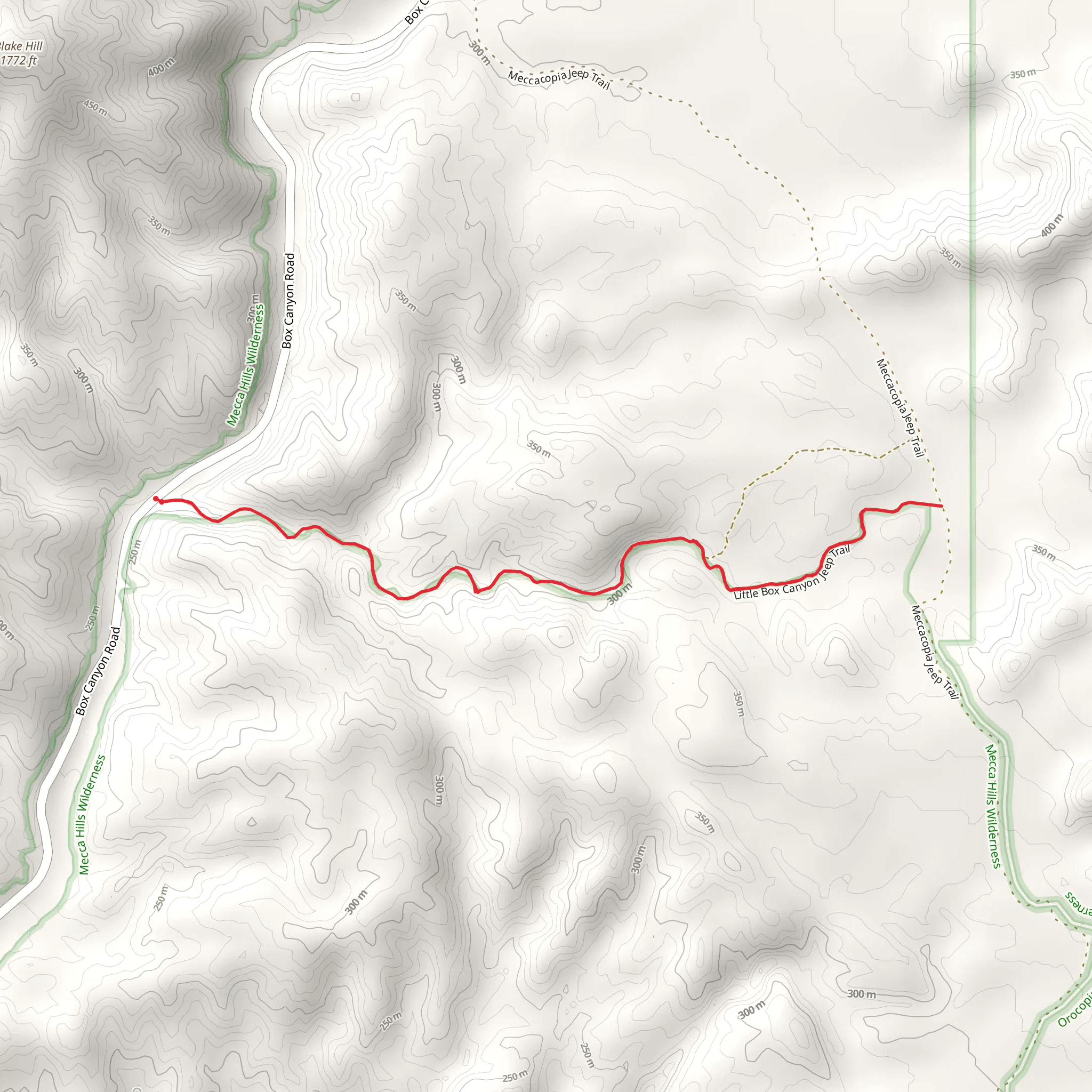 Little Box Canyon Trail mobile static map