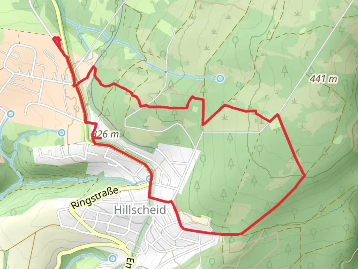 An image depicting the trail Rundofen via Limespfad and its surrounding area.