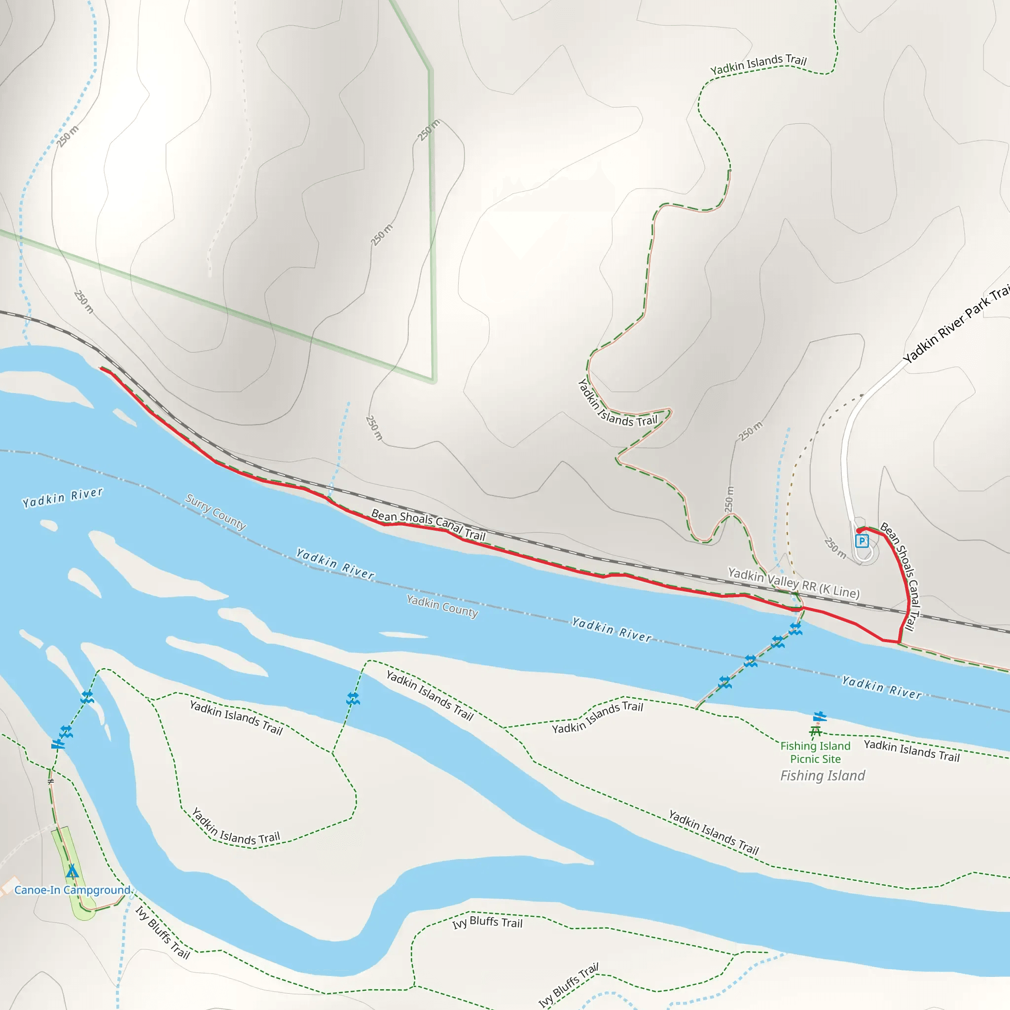 Bean Shoals Canal Trail mobile static map