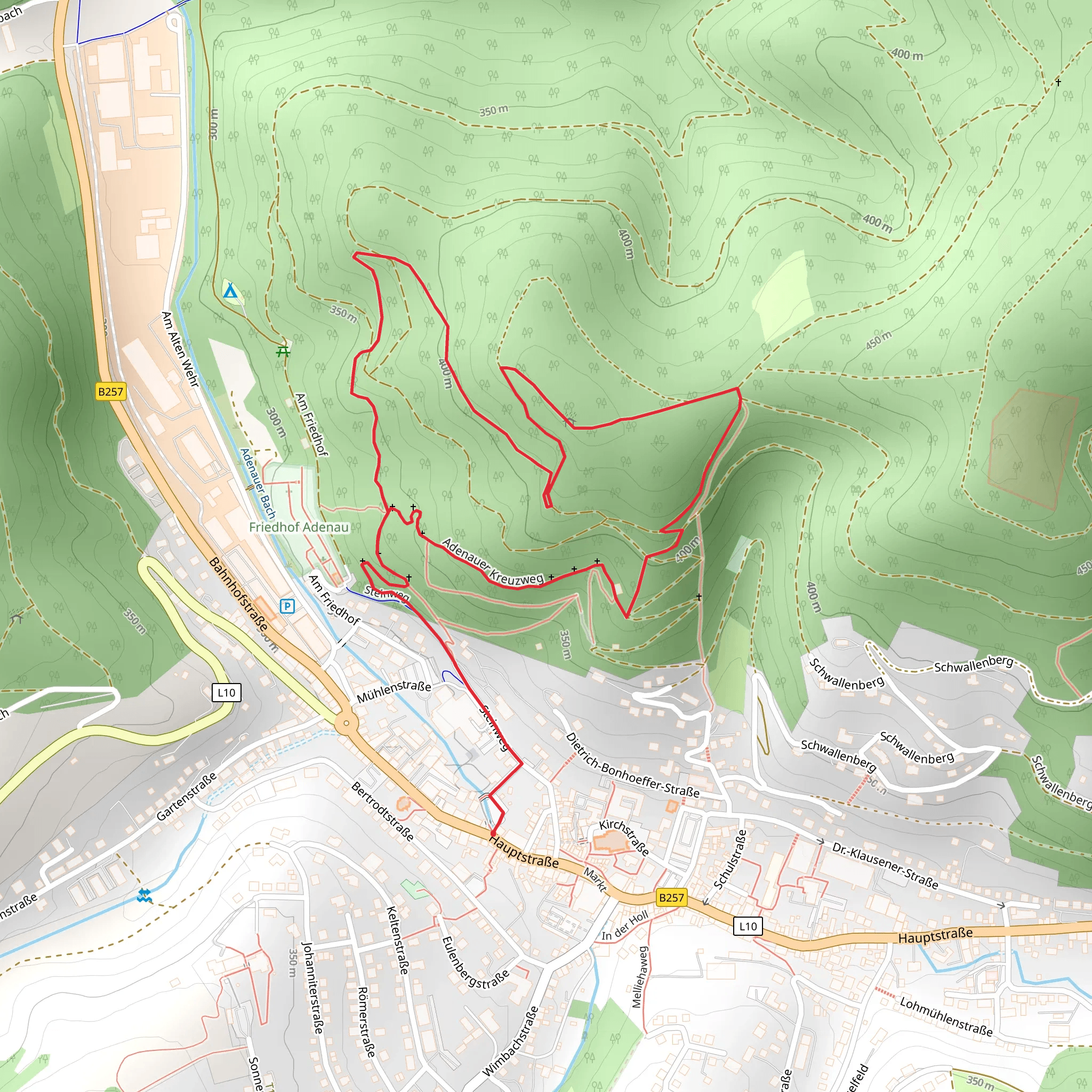 Kirchberg Loop via Adenauer Kreuzweg mobile static map