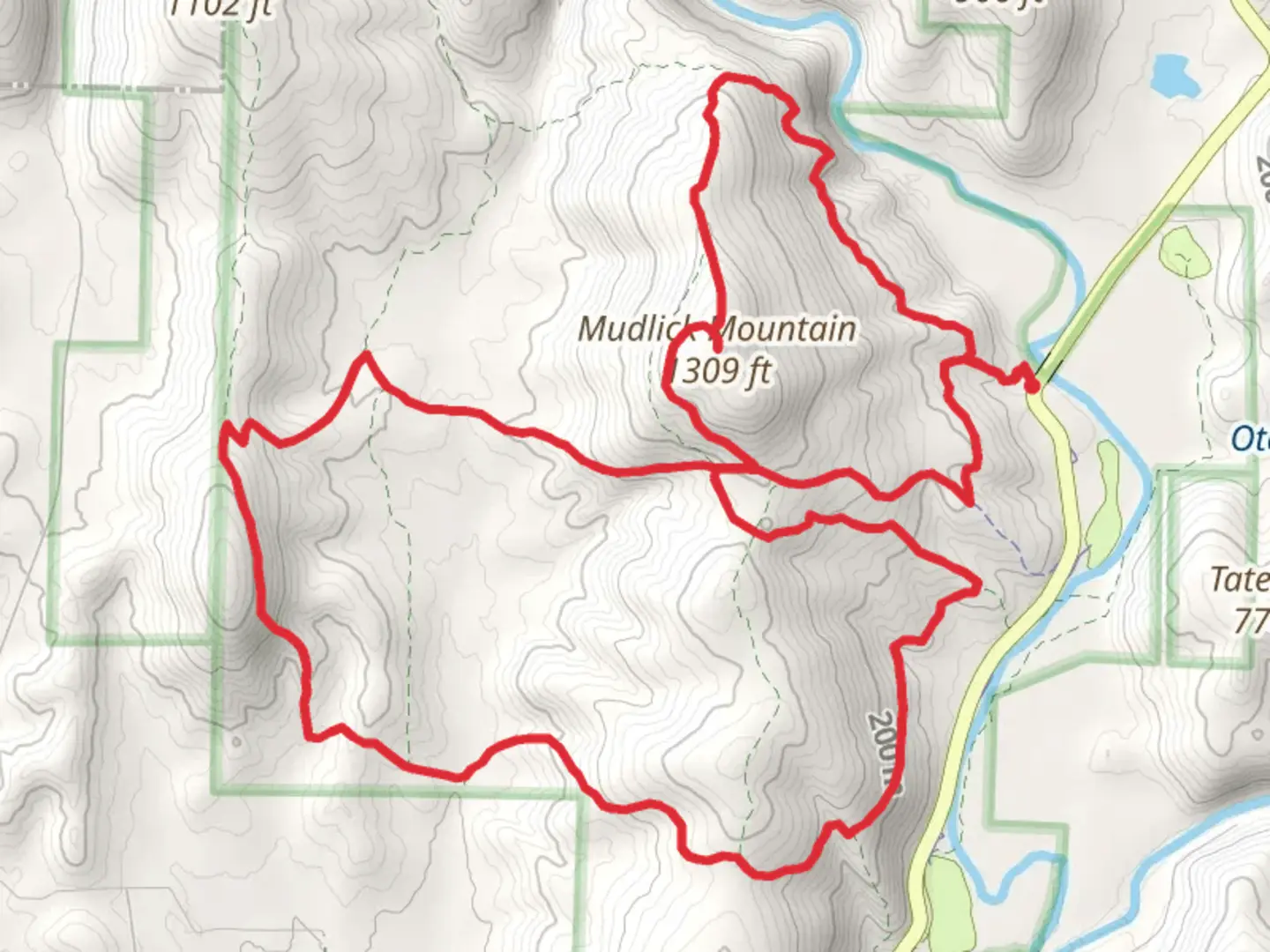 An image depicting the trail Mudlick Mountain Loop Trail and its surrounding area.