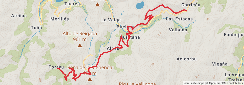 GR 109 Interior Asturias stage 22 Map