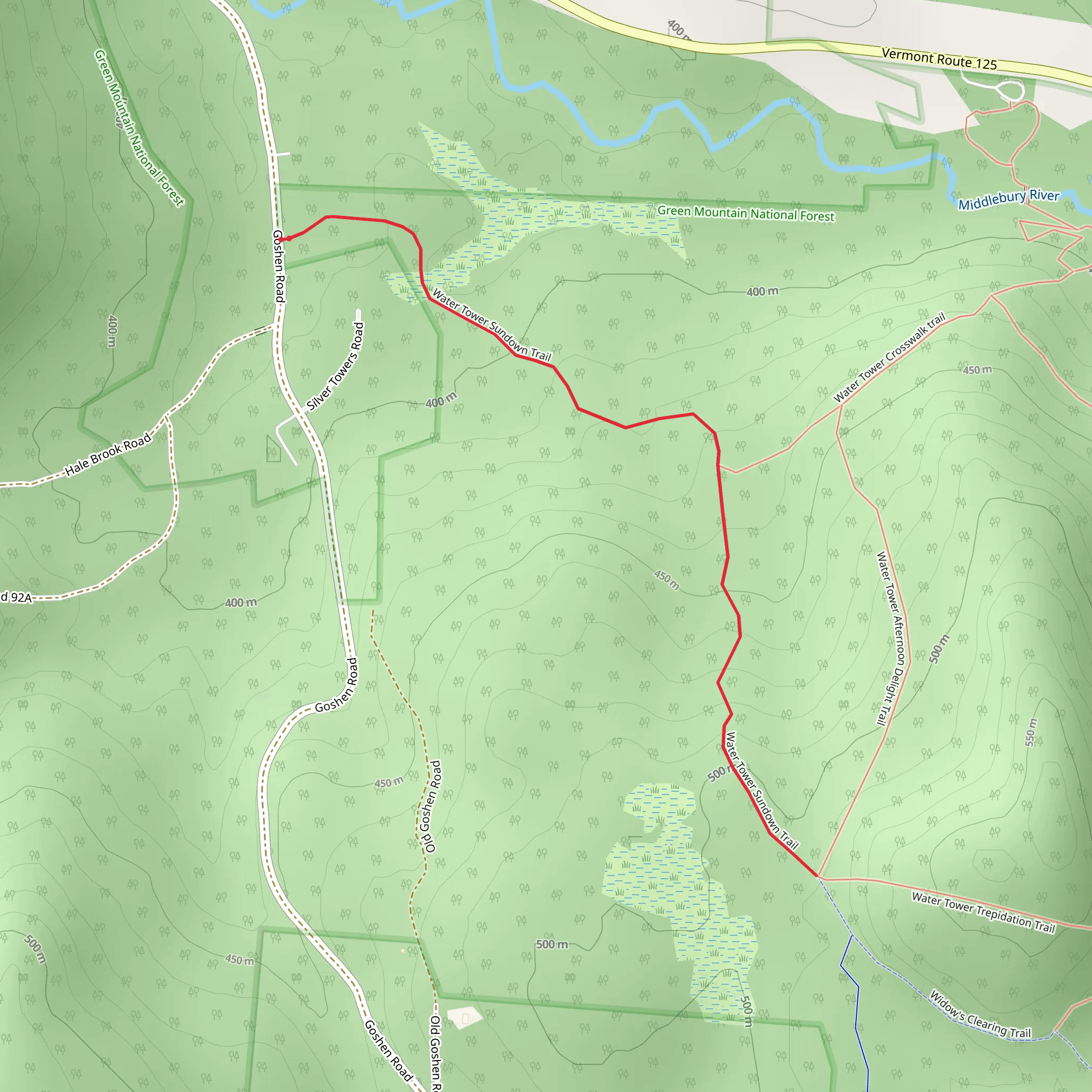 Water Tower Sundown Trail mobile static map