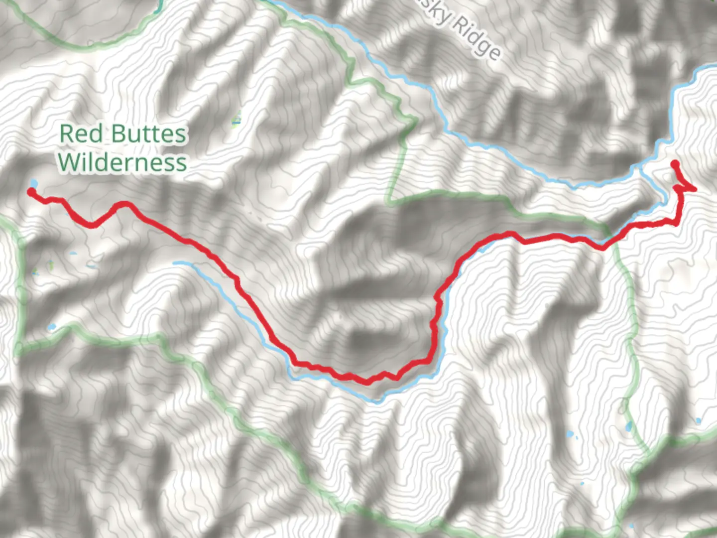 An image depicting the trail Azalea Lake via Butte Fork Trail and its surrounding area.
