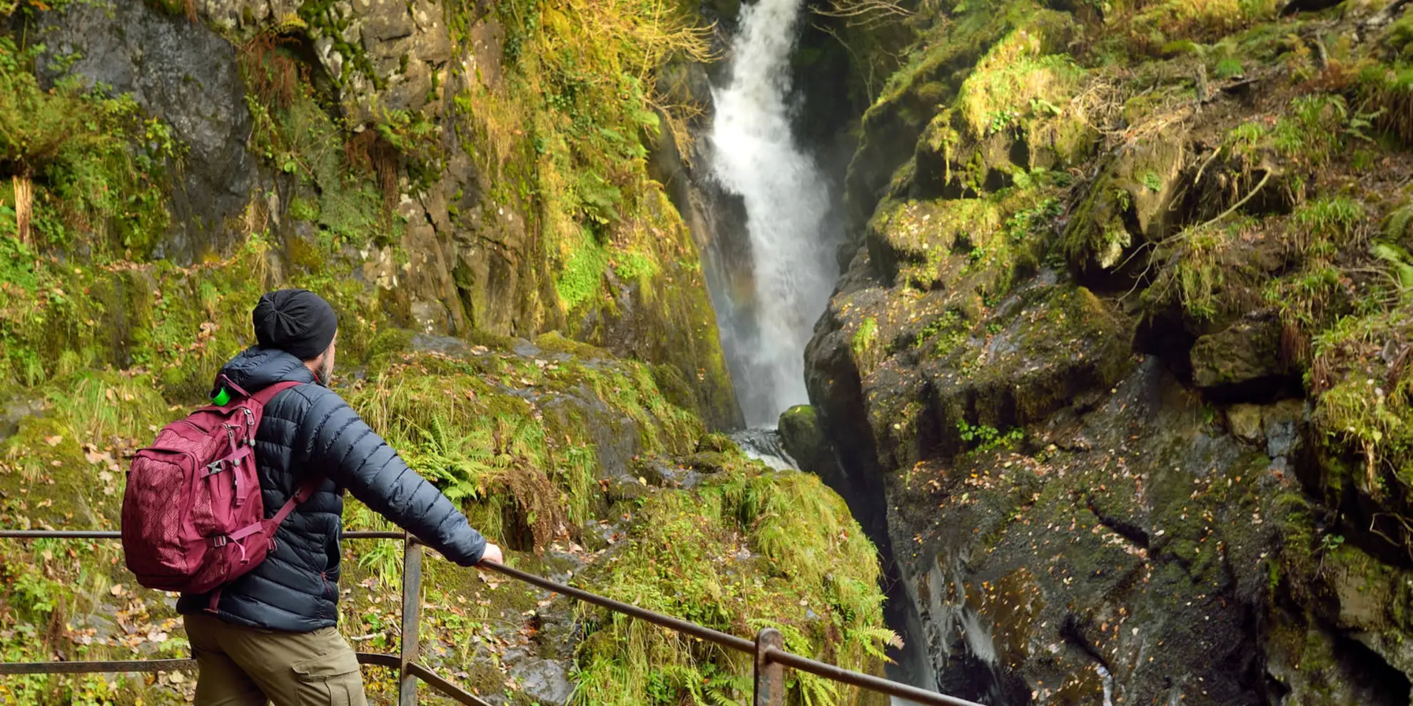 An image depicting the trail Gowbarrow Fell Loop from Aira and its surrounding area.
