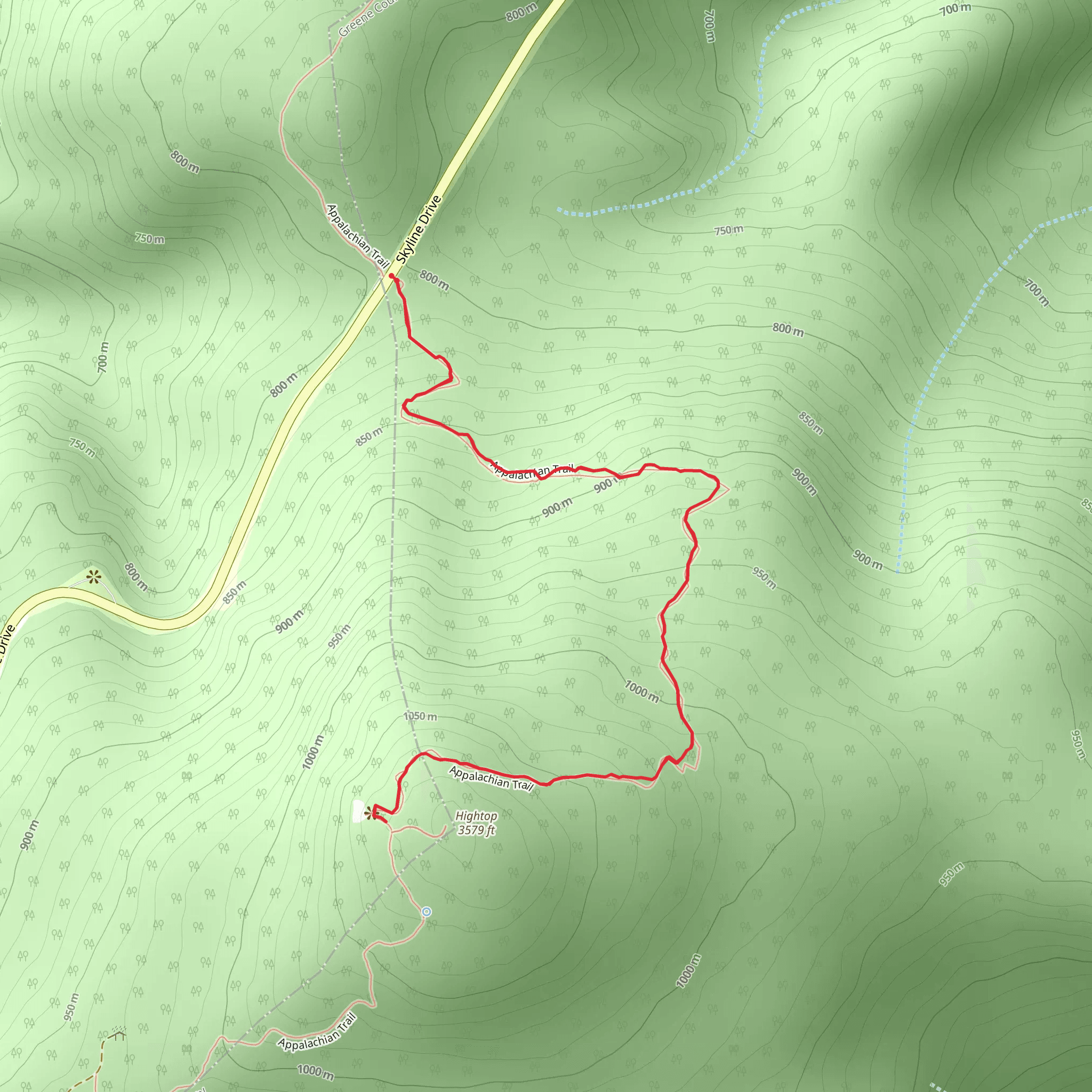 Hightop Peak Trail mobile static map