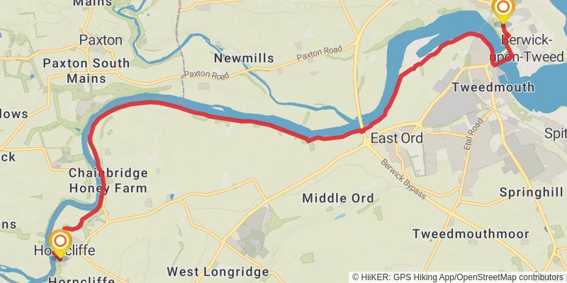 Chepstow to Berwick - upon - Tweed - Great English Walk stage 51 Map