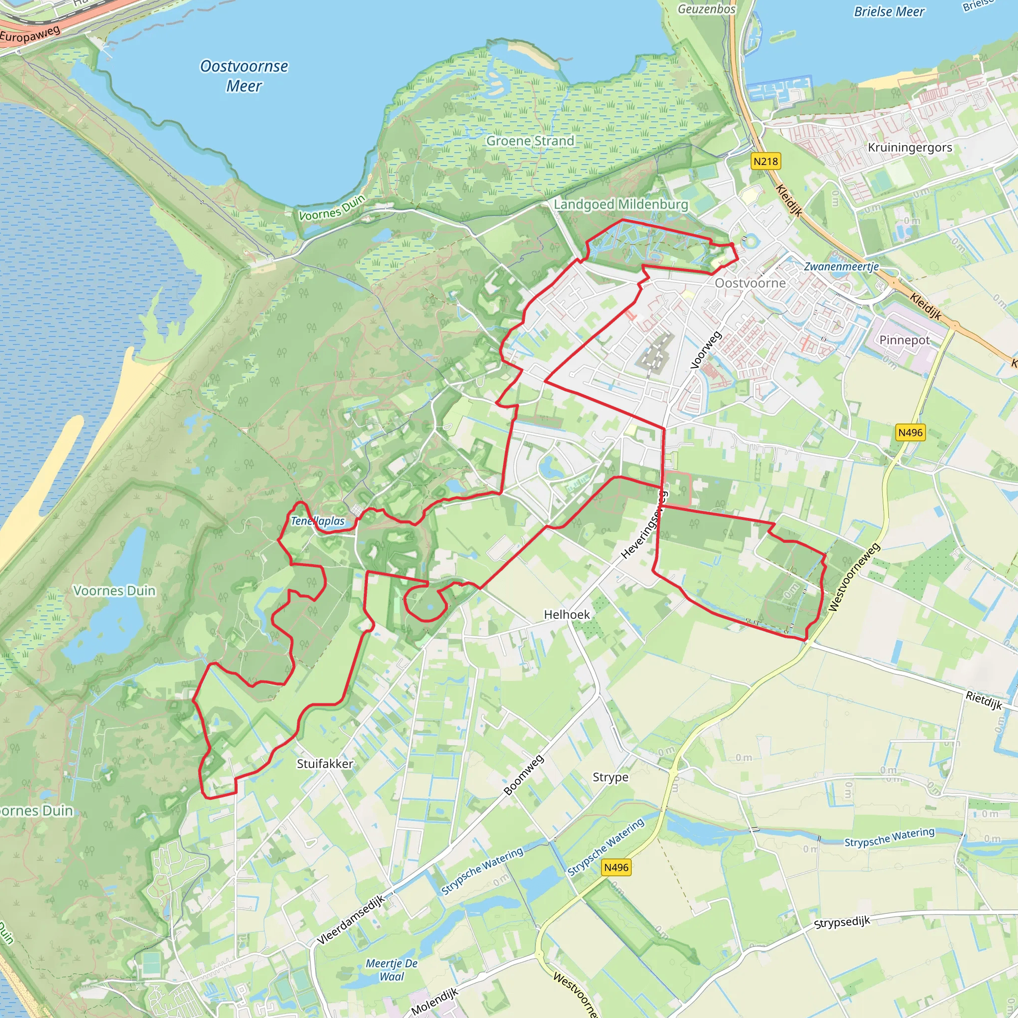 Heemtuin, De Schaapskooi and Olaertsduyn Loop mobile static map