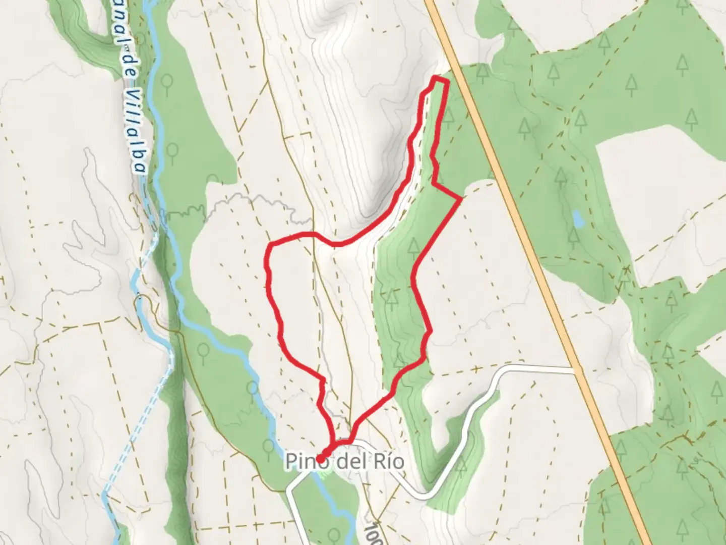 An image depicting the trail Path of Monte Palacios SL P 02 and its surrounding area.