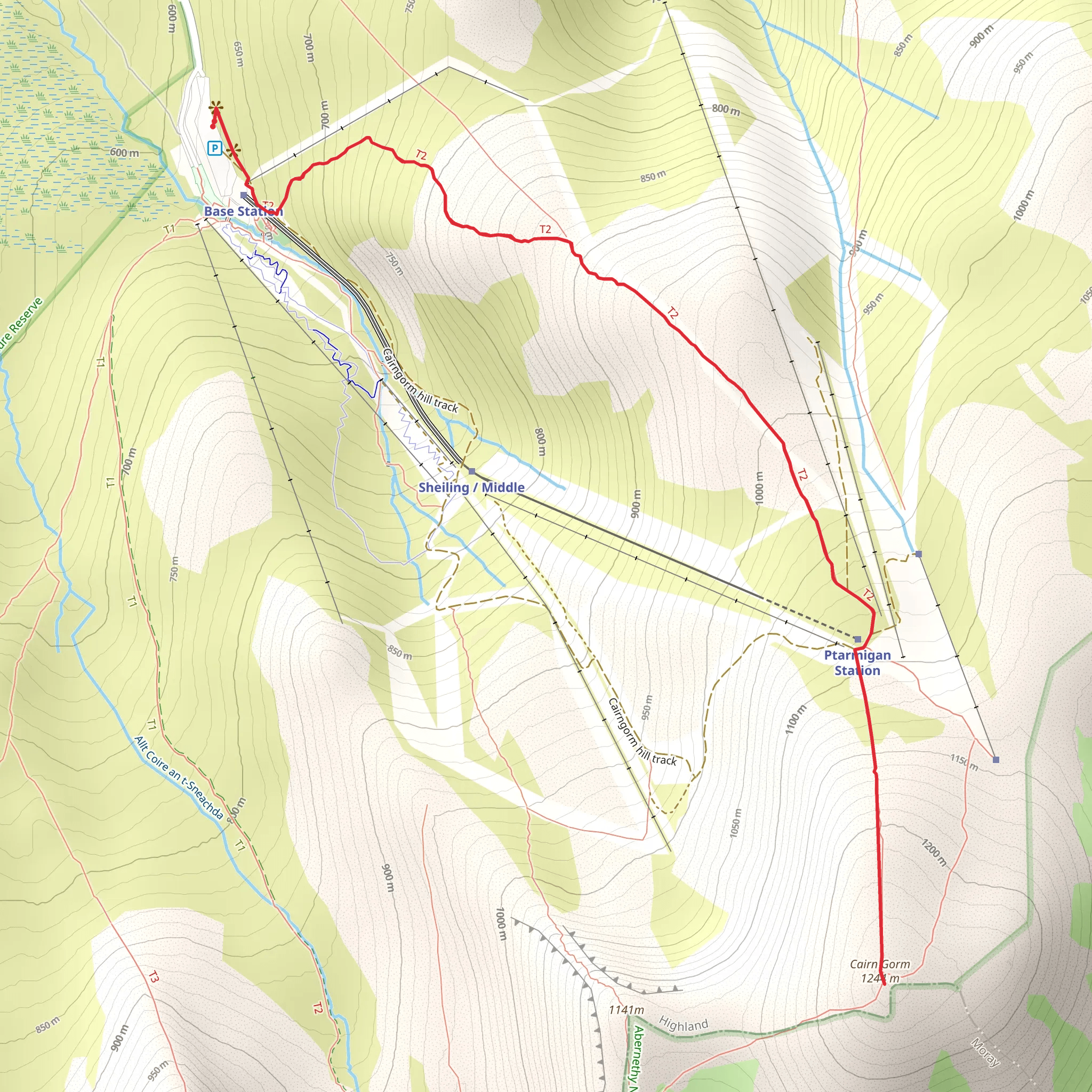 Cairn Gorm Summit via Coire Cas Walk mobile static map