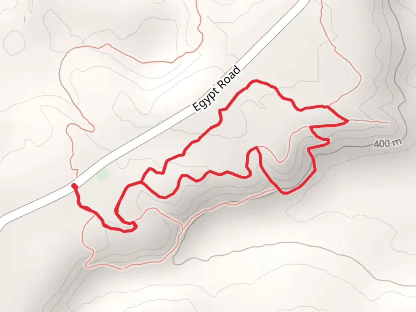 An image depicting the trail Egypt Cemetery Loop and its surrounding area.