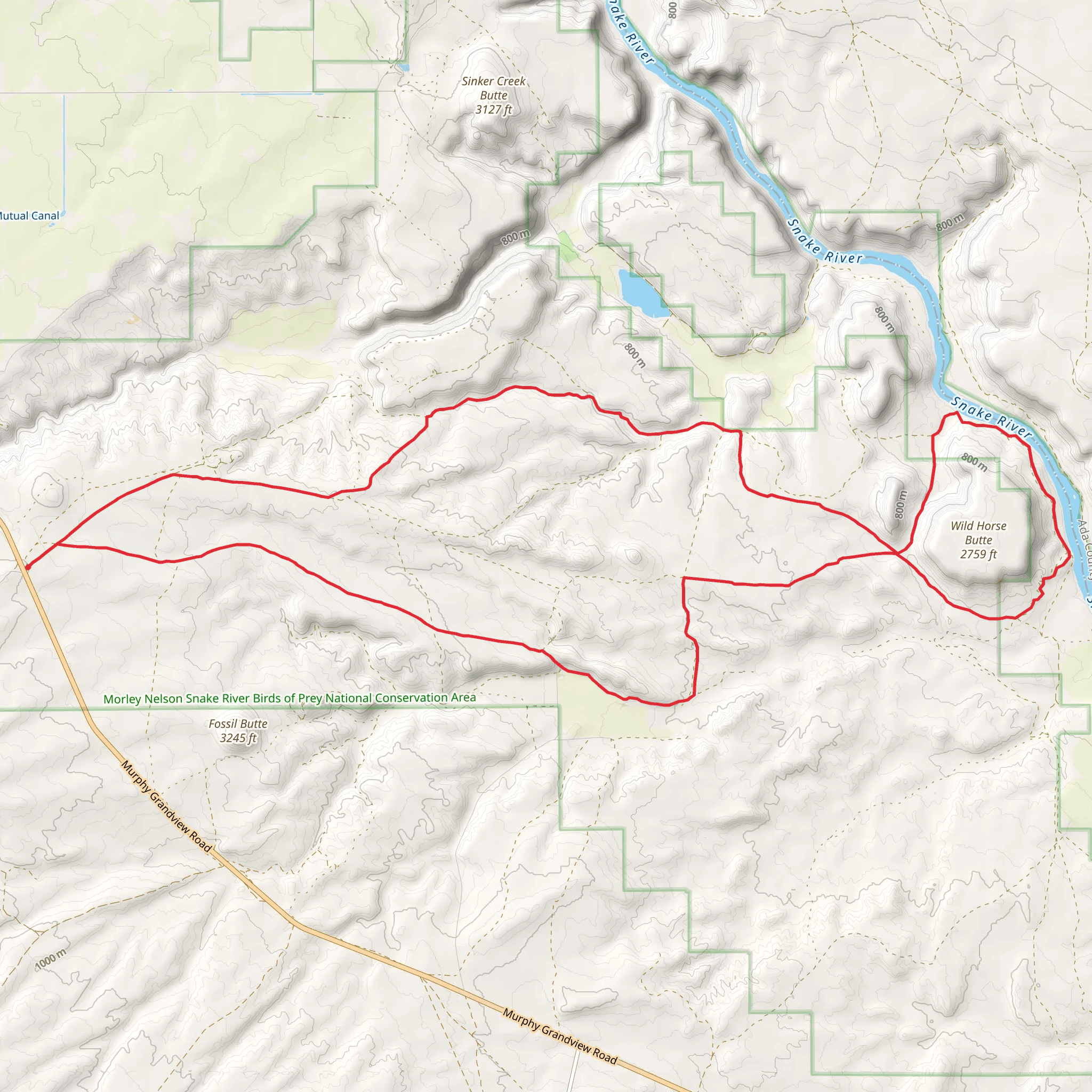 Wild Horse via Snake River mobile static map