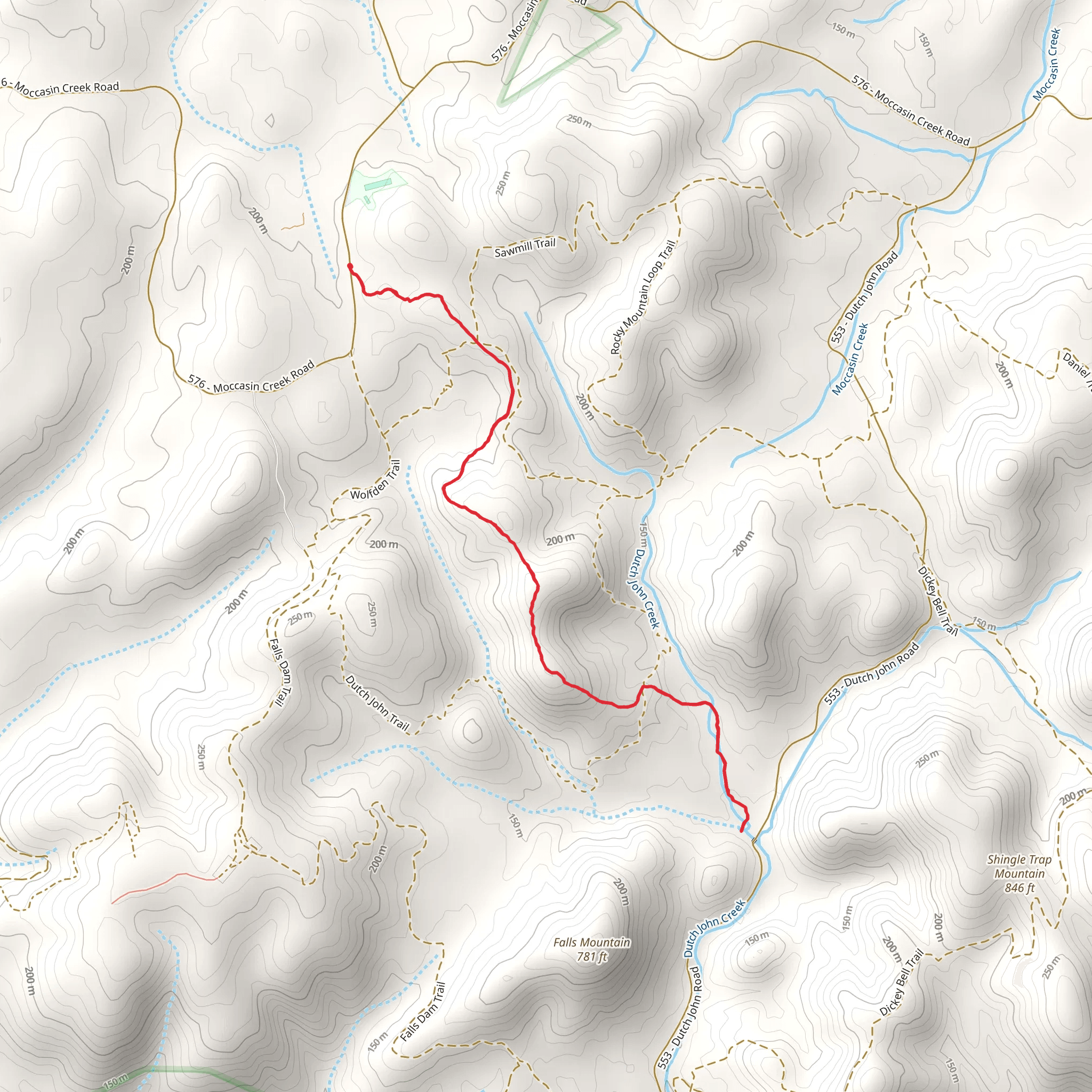 Fraley Trail mobile static map