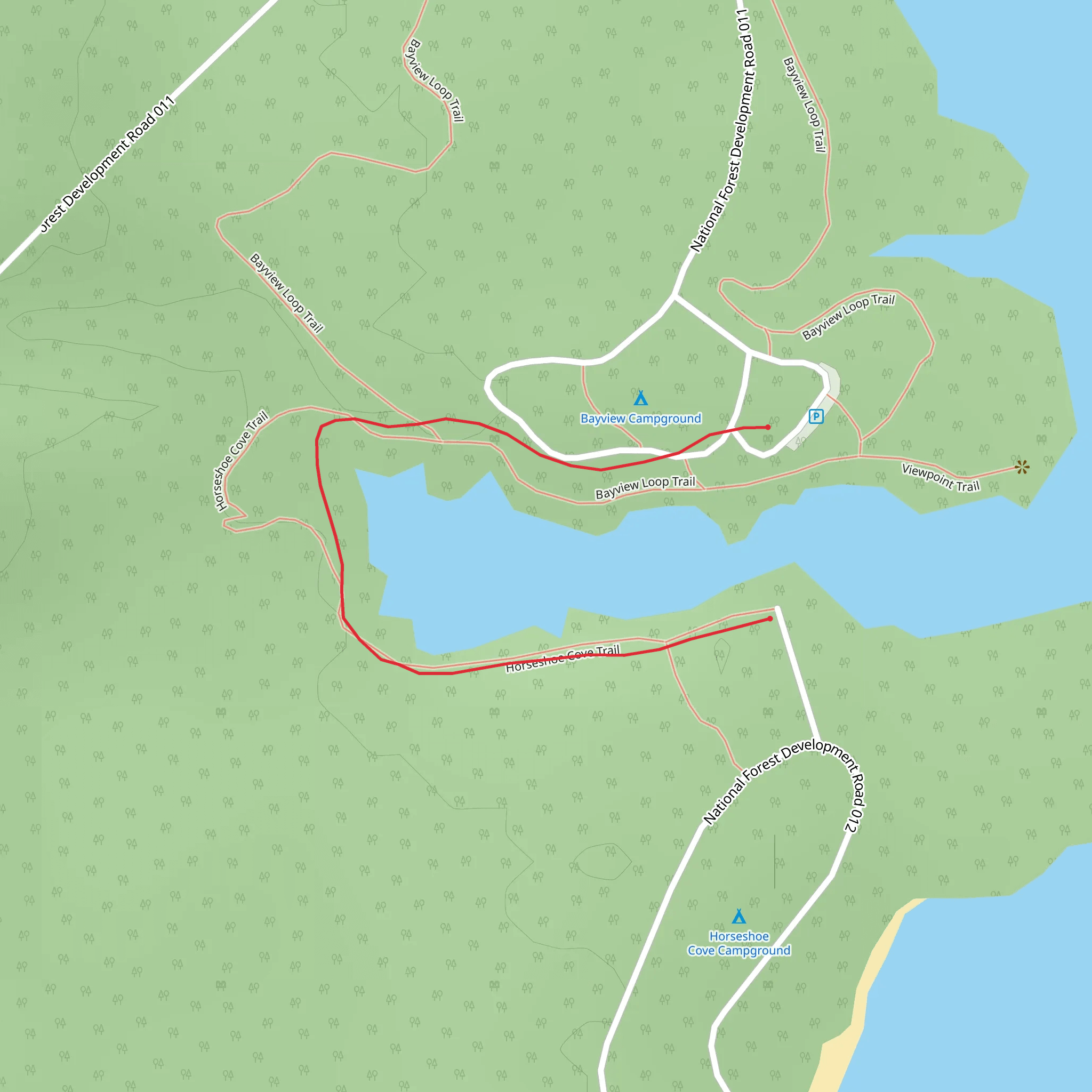 Horseshoe Cove Trail mobile static map