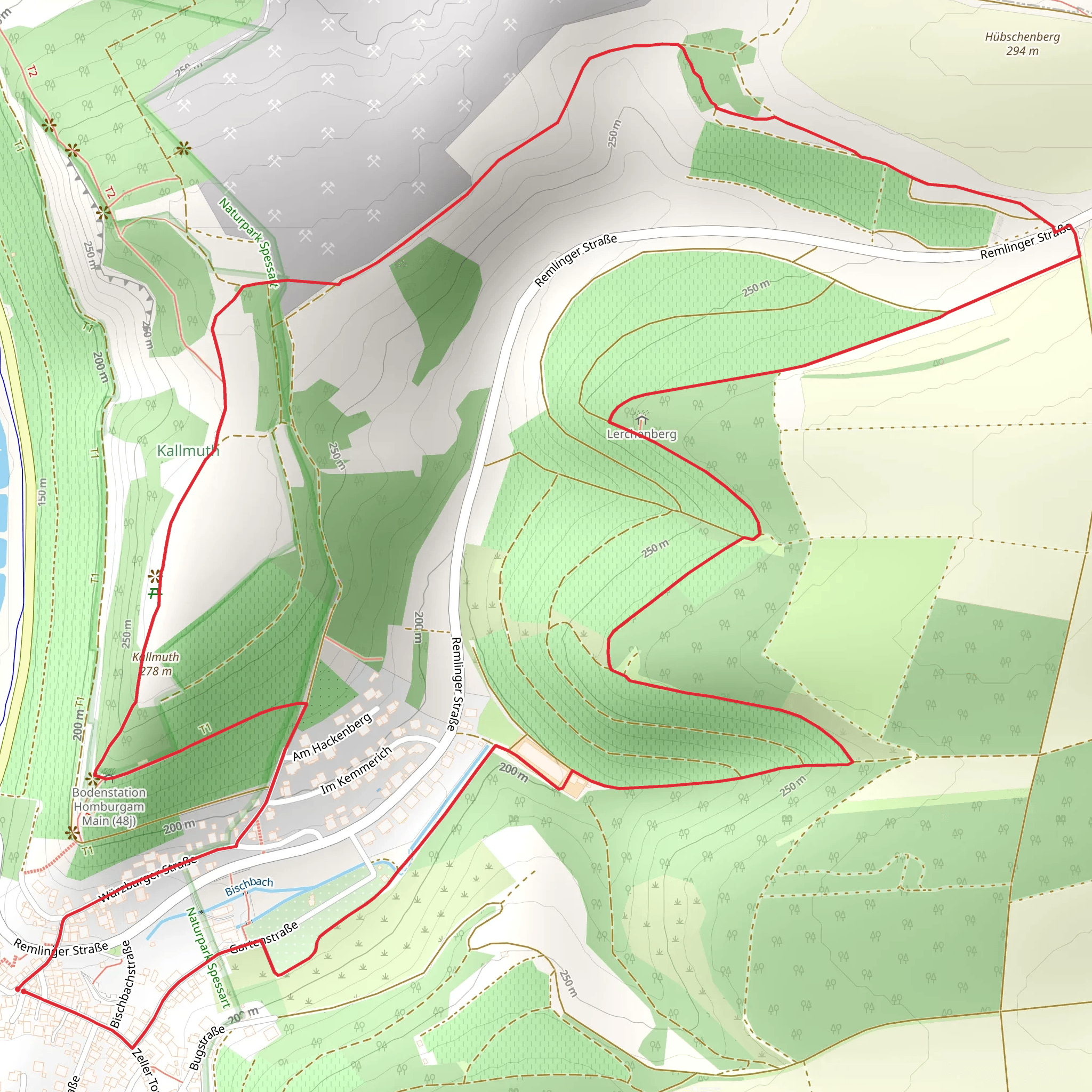 Kulturweg Triefenstein 2 and Bischbach Loop mobile static map