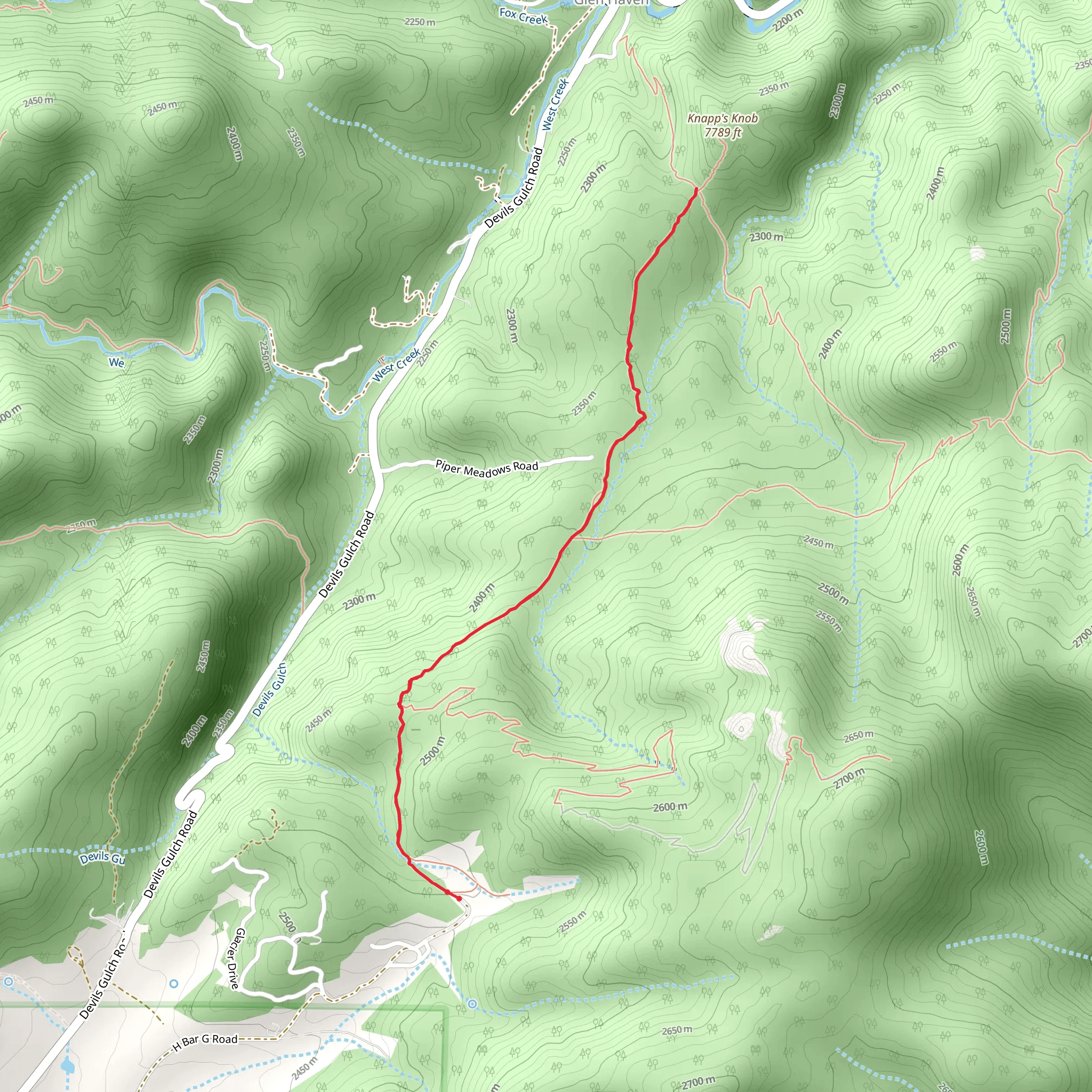 Crosier Mountain H-G Trail mobile static map