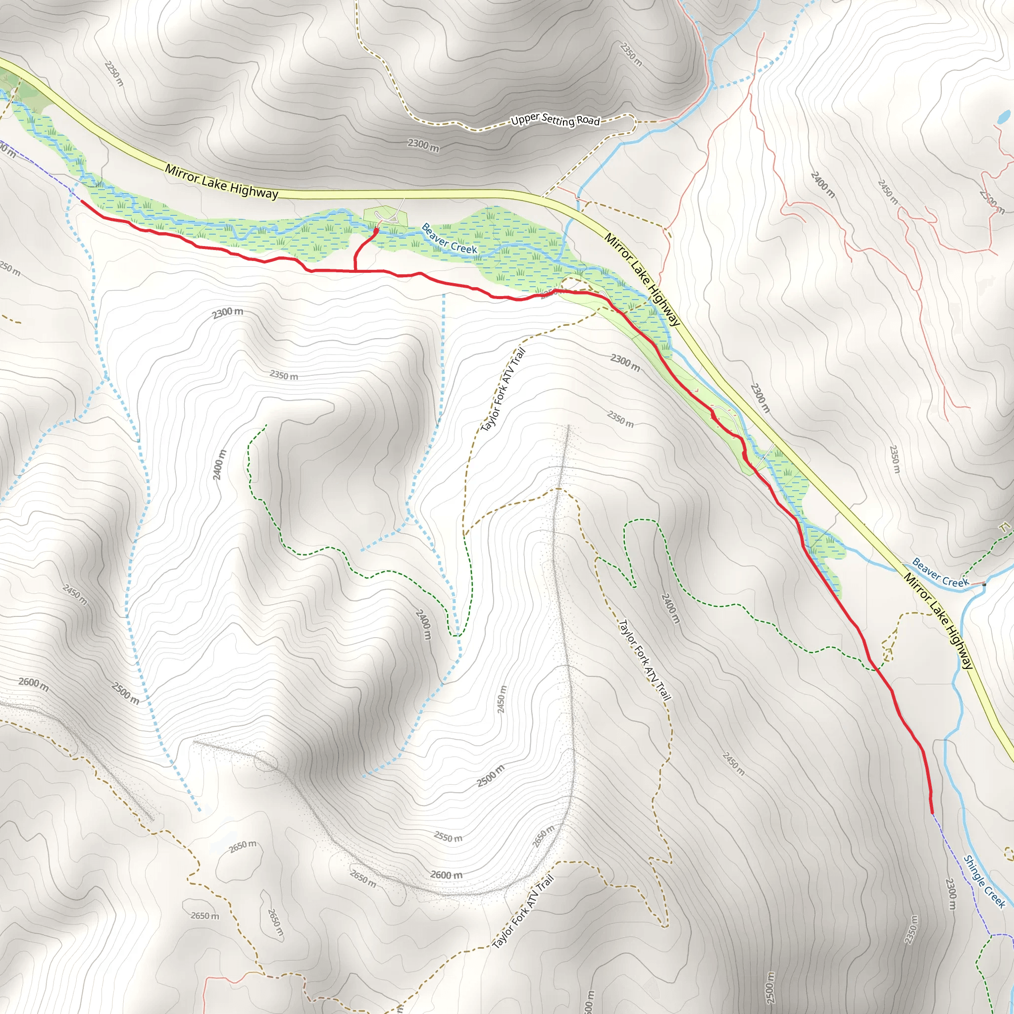 Scenic Byway Trail Out and Back mobile static map