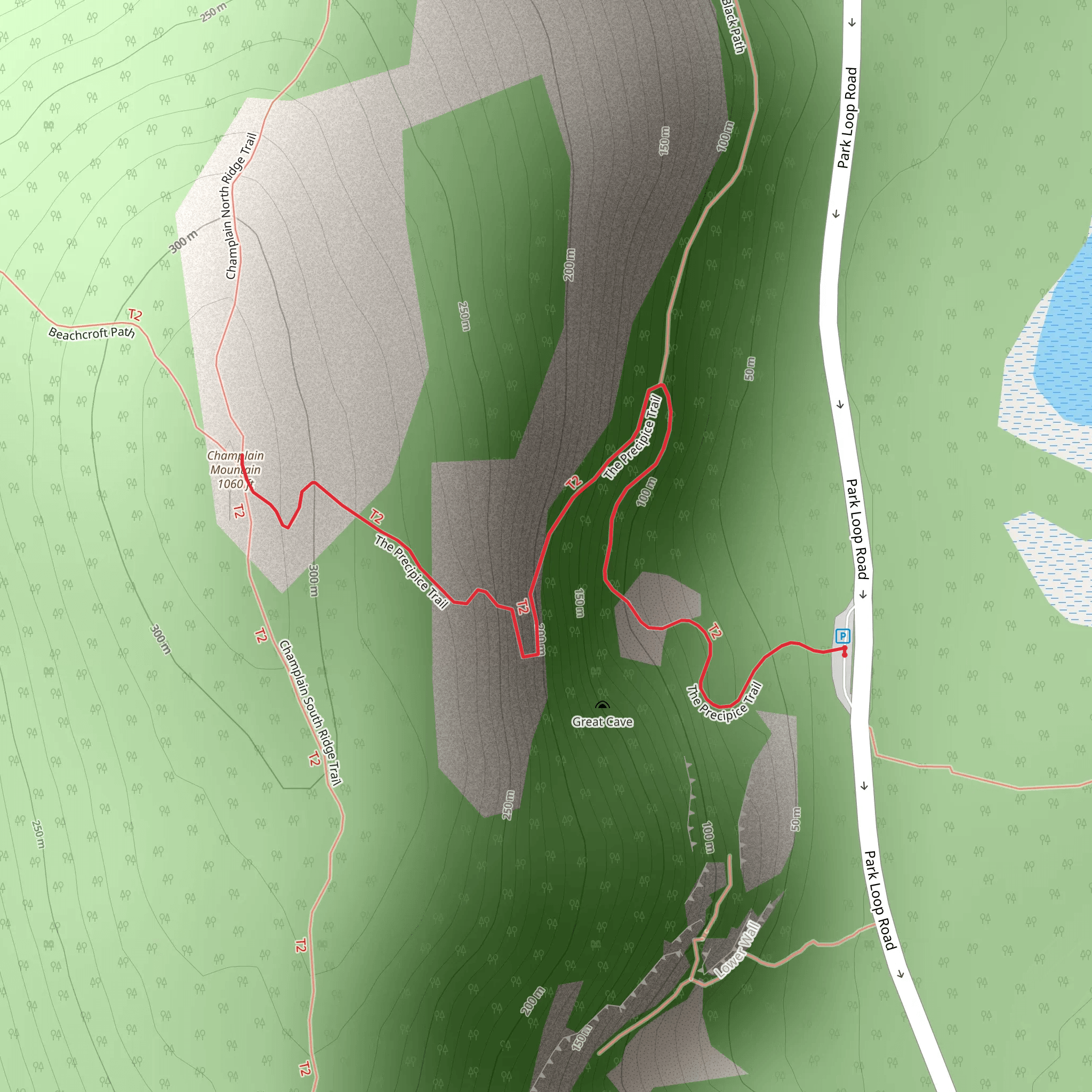 Champlain Mountain mobile static map