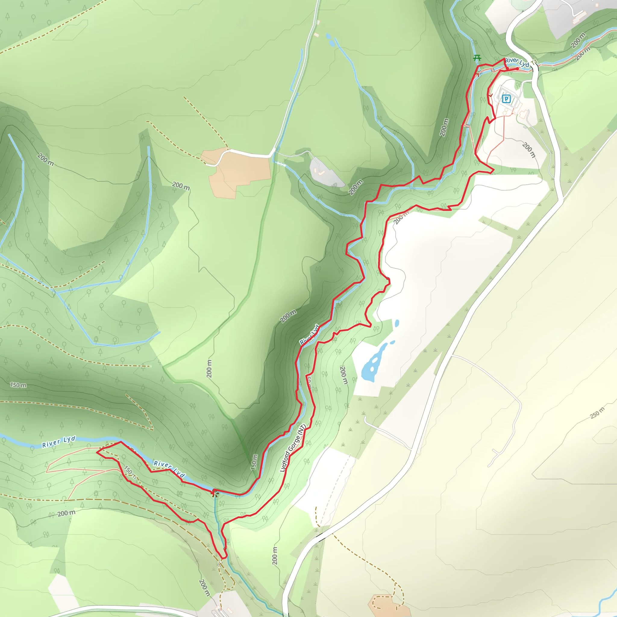 Lydford Gorge River Trail mobile static map