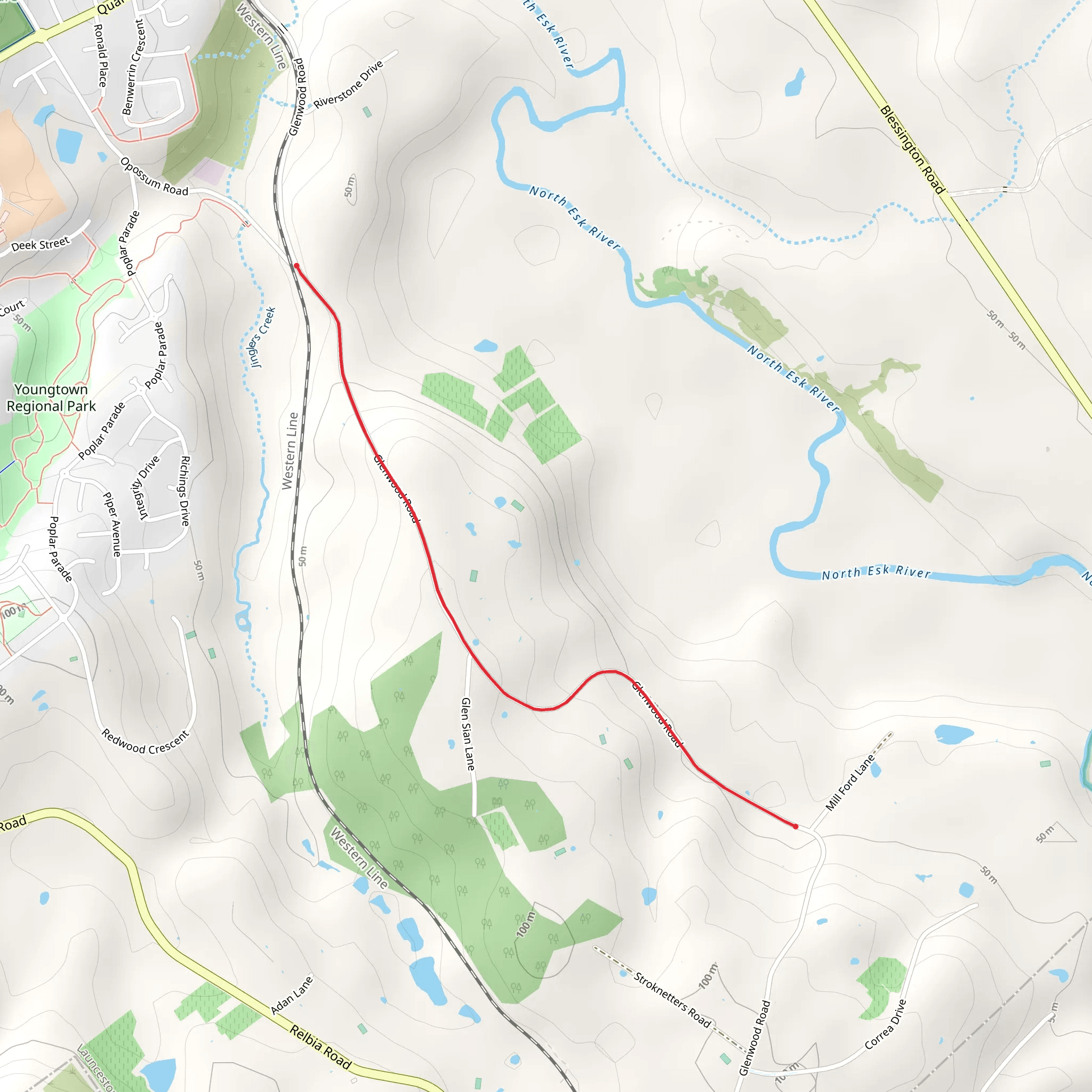 Glenwood Trail mobile static map