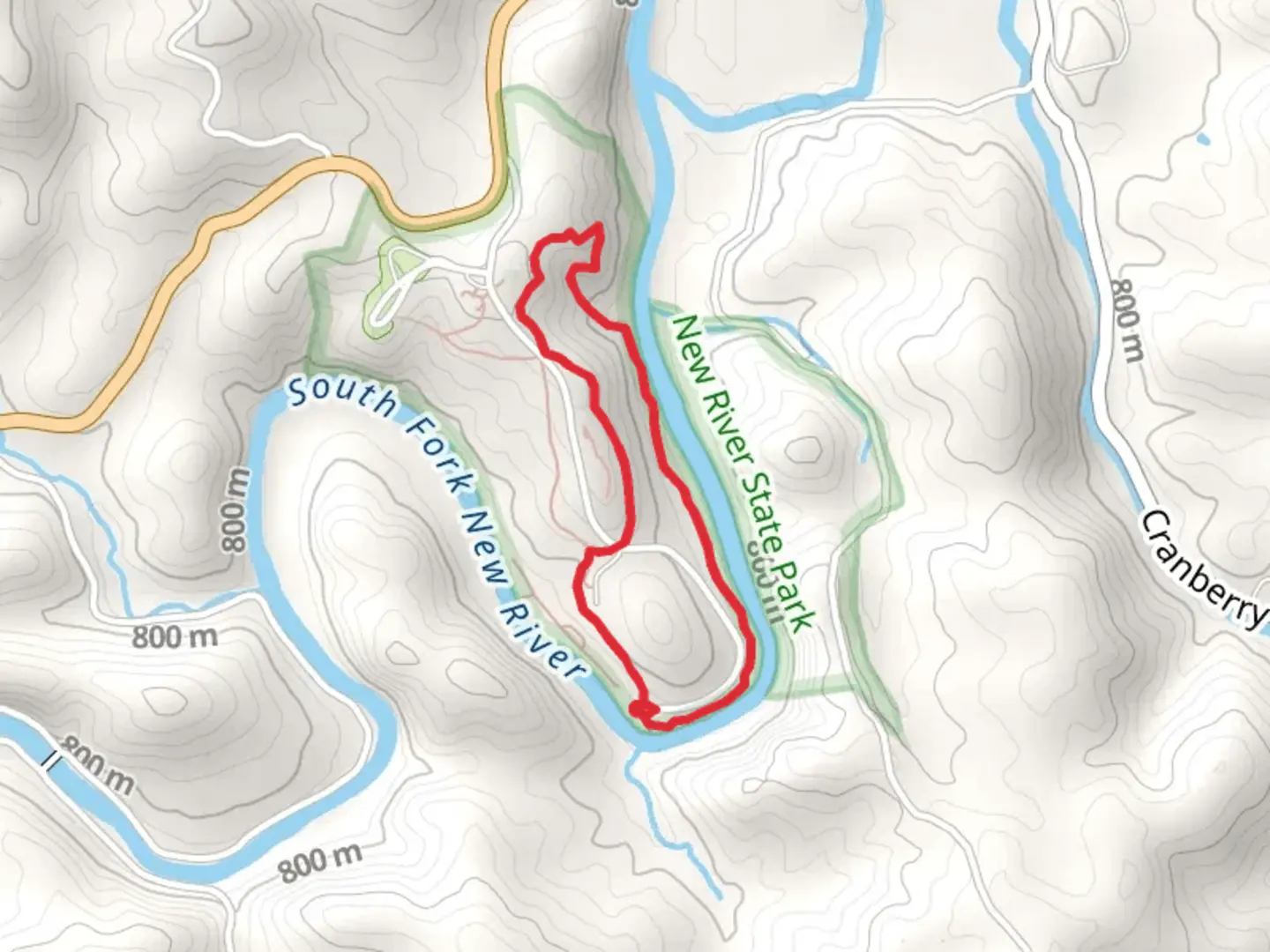 An image depicting the trail River Run Trail Loop and its surrounding area.