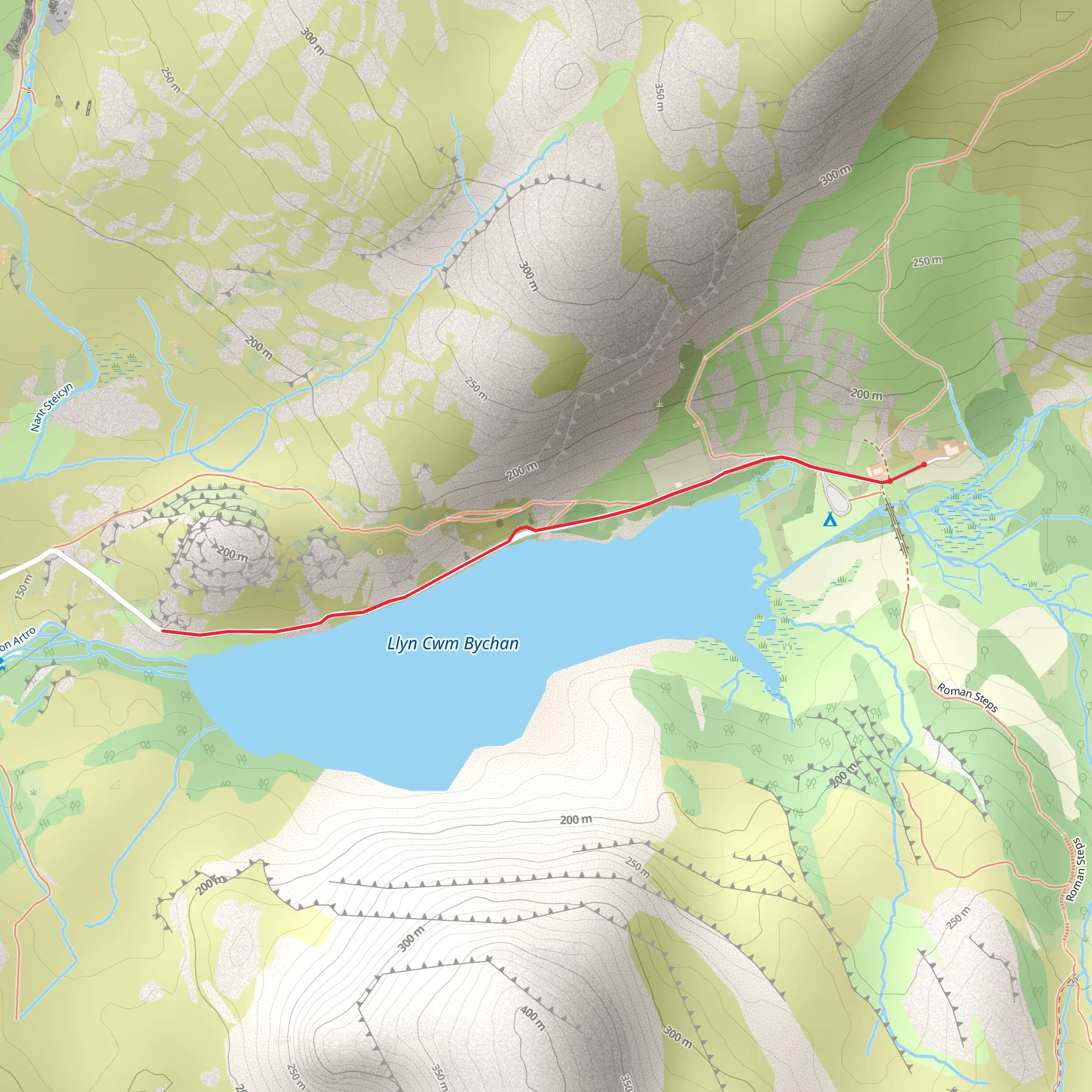Llyn Cwm Bychan Walk mobile static map