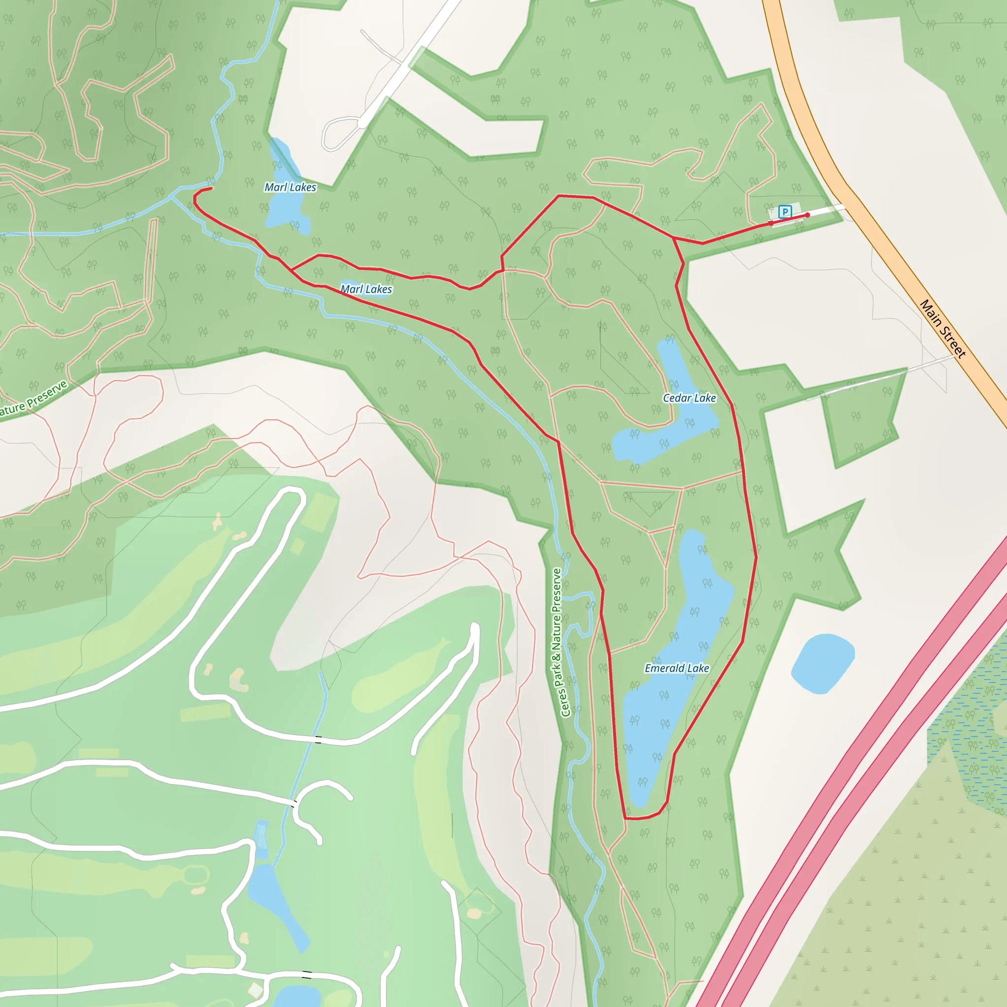 Emerald Lake, Marl Lakes and Cedar Lake LoopLoop mobile static map